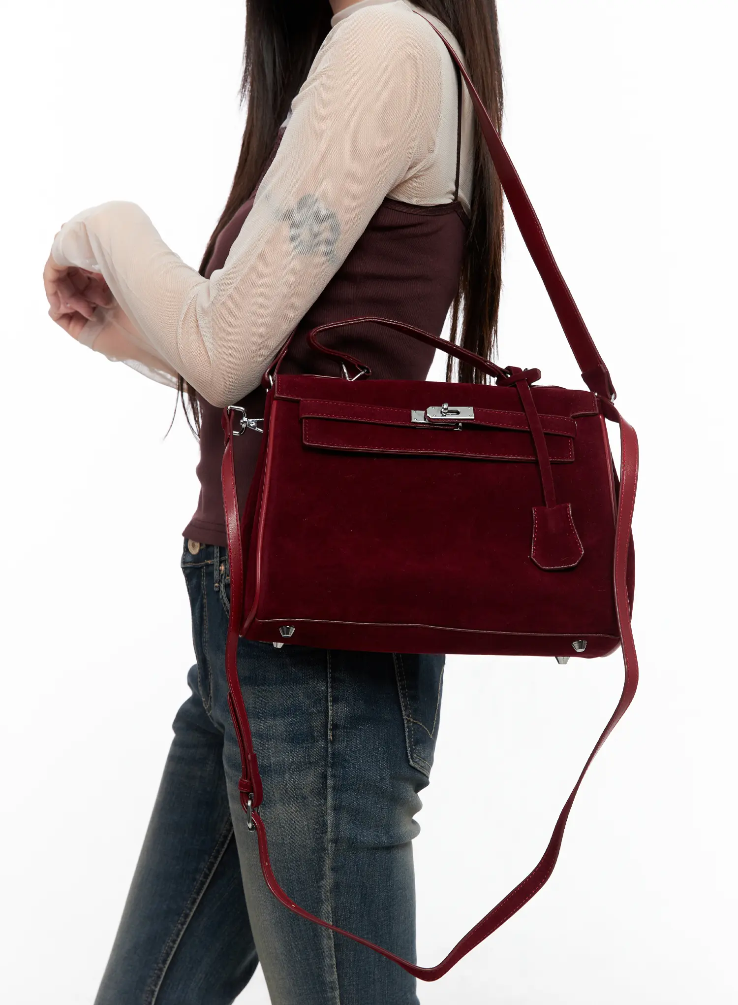 3-Way Suede Crossbody Bag CO521