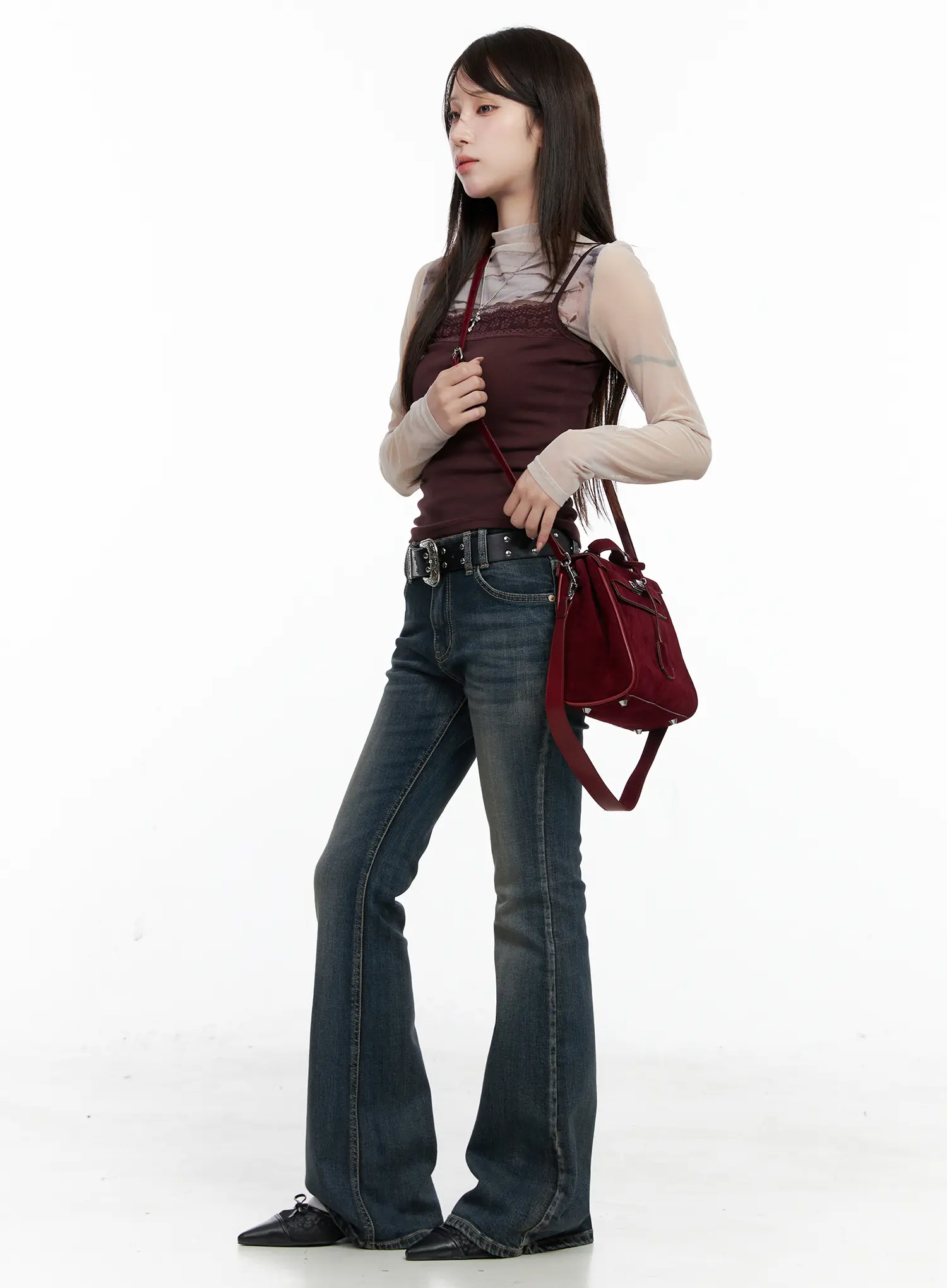 3-Way Suede Crossbody Bag CO521 - Image 3
