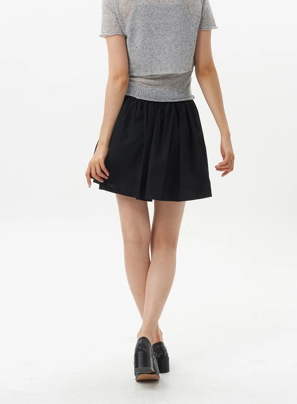 A-Line Cotton Mini Skirt OU328 - Image 6