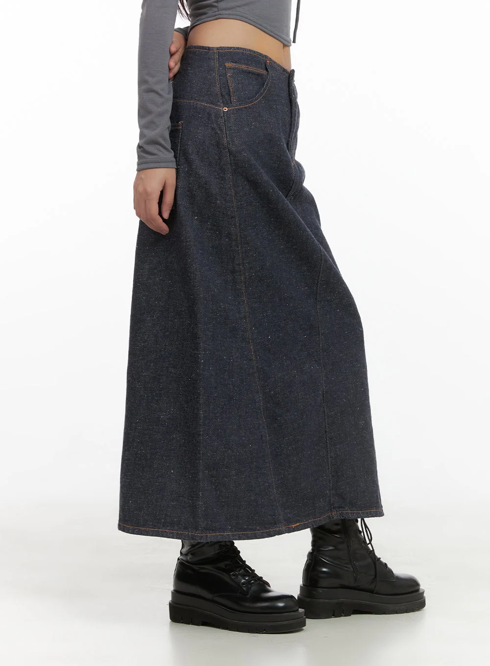 A-Line Denim Maxi Skirt CS405 - Image 3