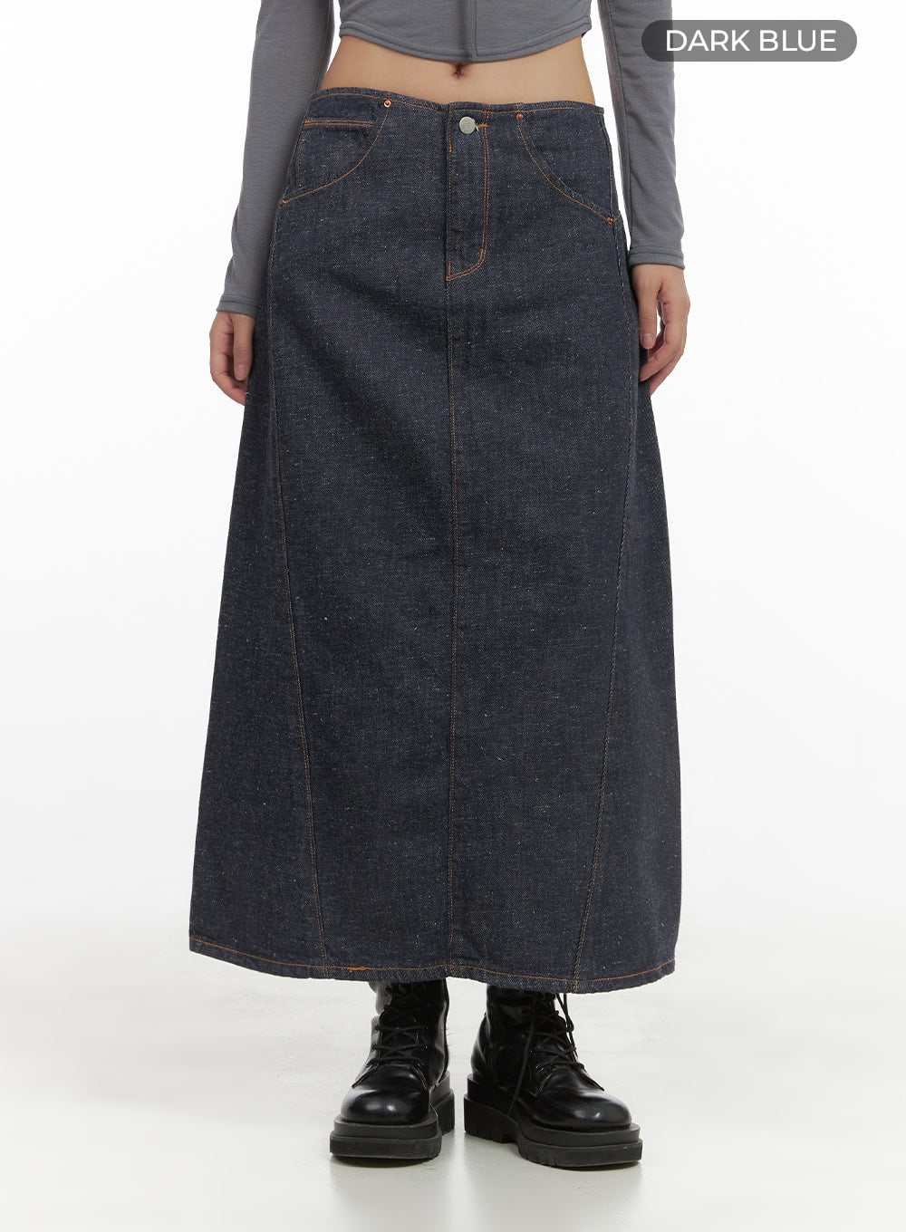 A-Line Denim Maxi Skirt CS405 - Image 7