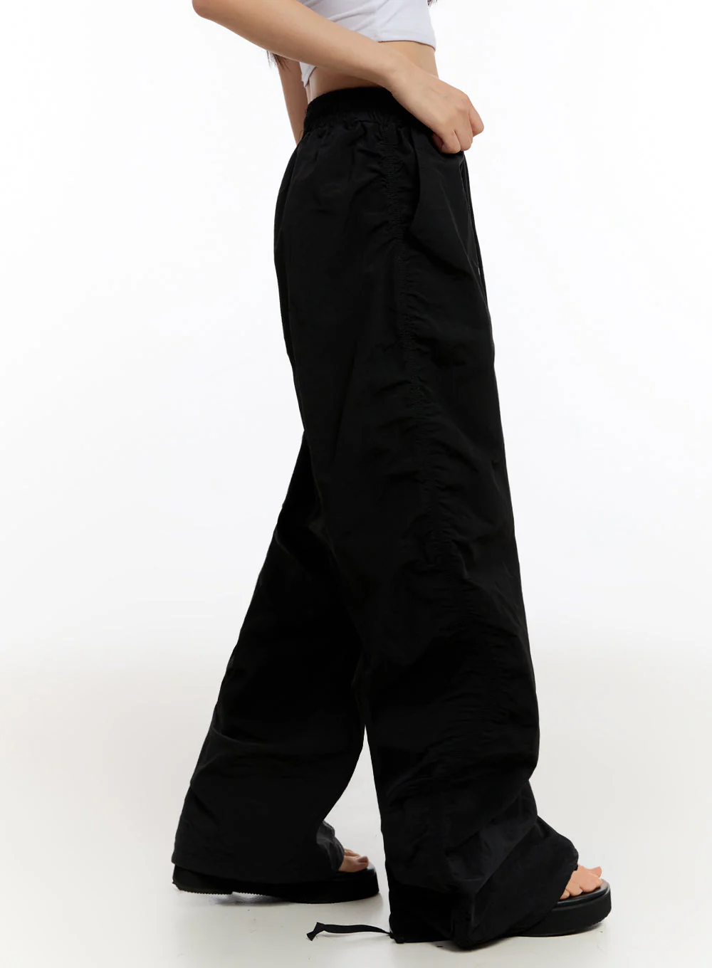 Adjustable Wide-Leg Nylon Pants IU509 - Image 12