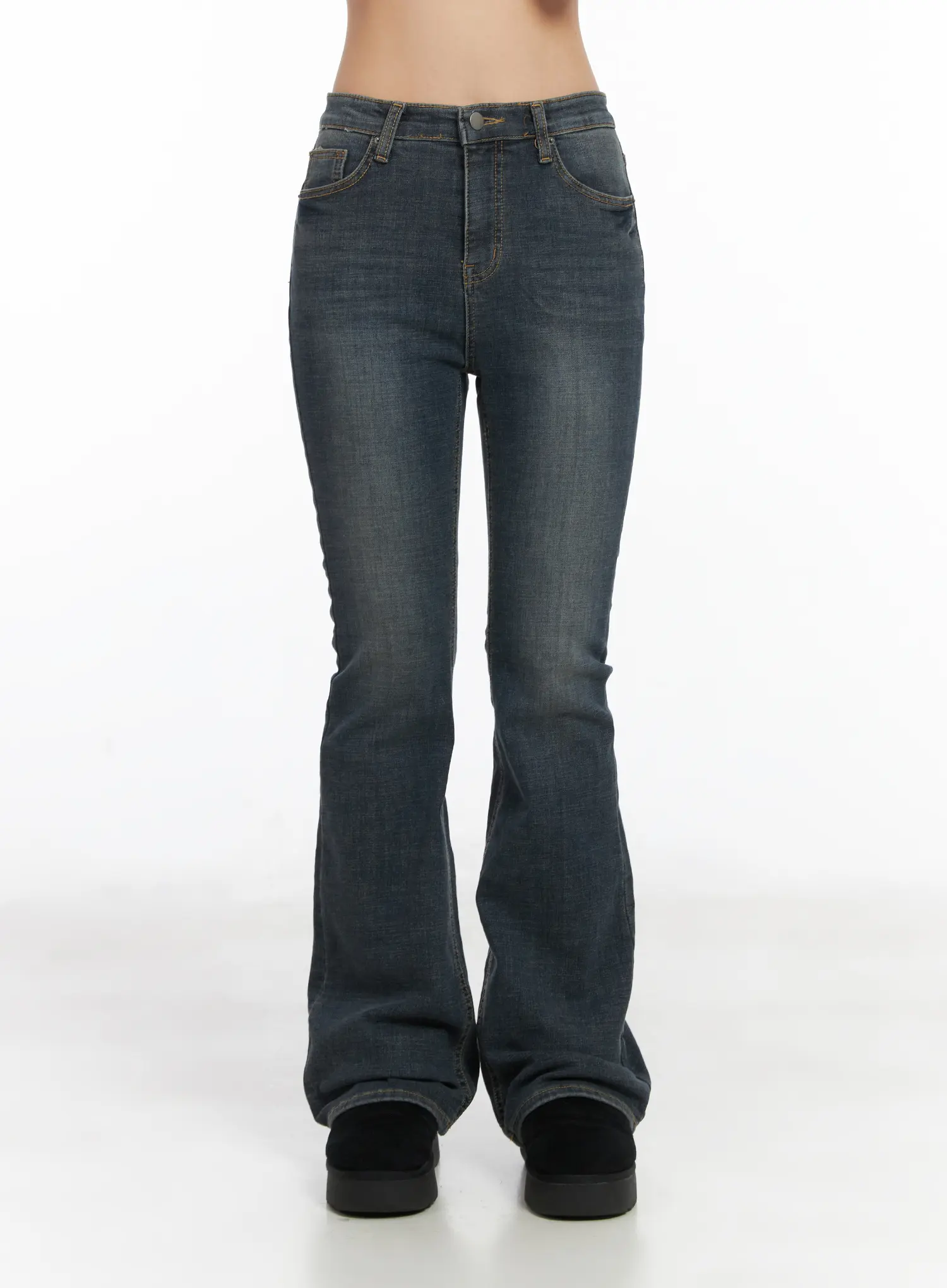 Ailani Fleece-Lined Bootcut Flared Jeans CD509 - Image 2