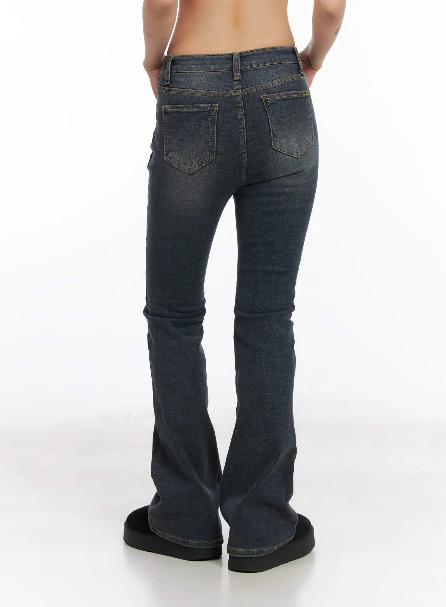 Ailani Fleece-Lined Bootcut Flared Jeans CD509 - Image 6