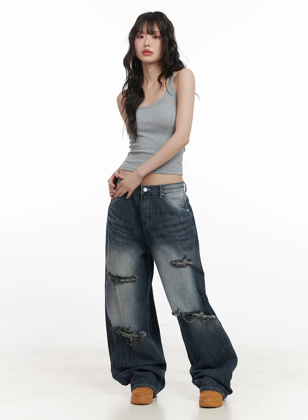 Alison Destroyed Baggy Jeans CJ523 - Image 3