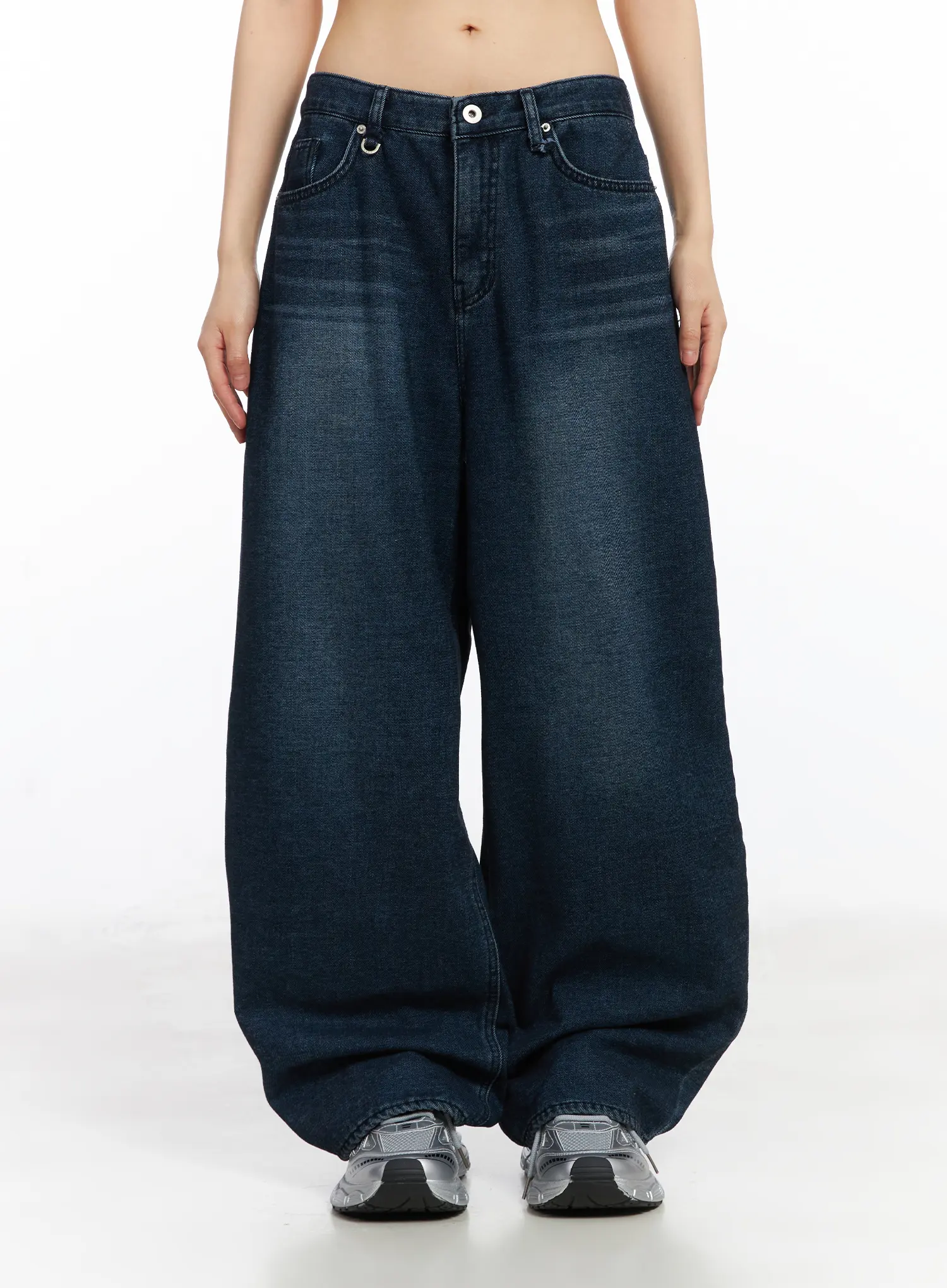 Amina Wide Leg Fleece Jeans CD522 - Image 2