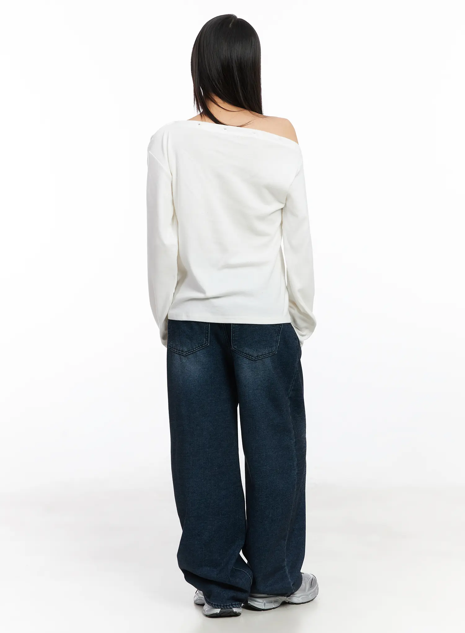 Amina Wide Leg Fleece Jeans CD522 - Image 5