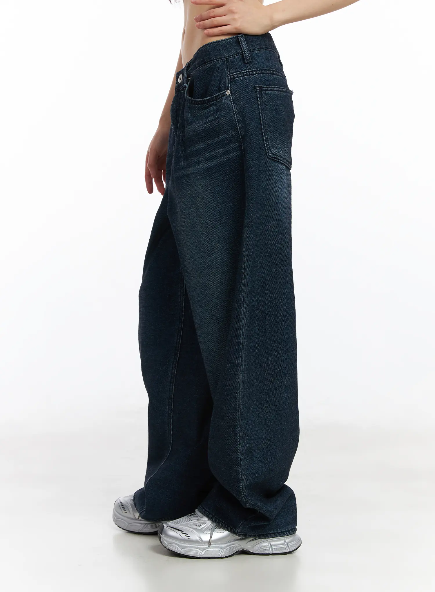 Amina Wide Leg Fleece Jeans CD522 - Image 6