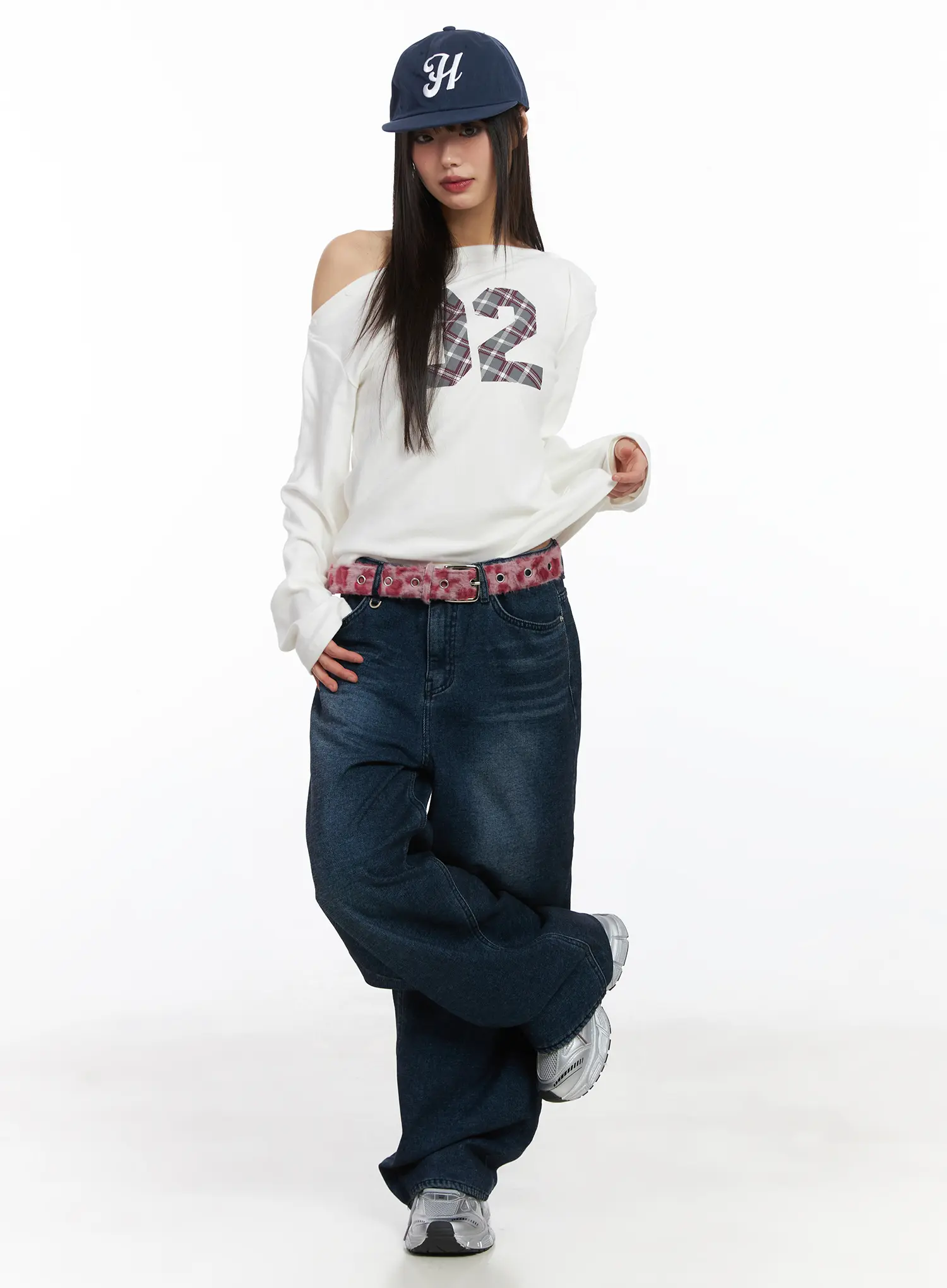 Amina Wide Leg Fleece Jeans CD522 - Image 8