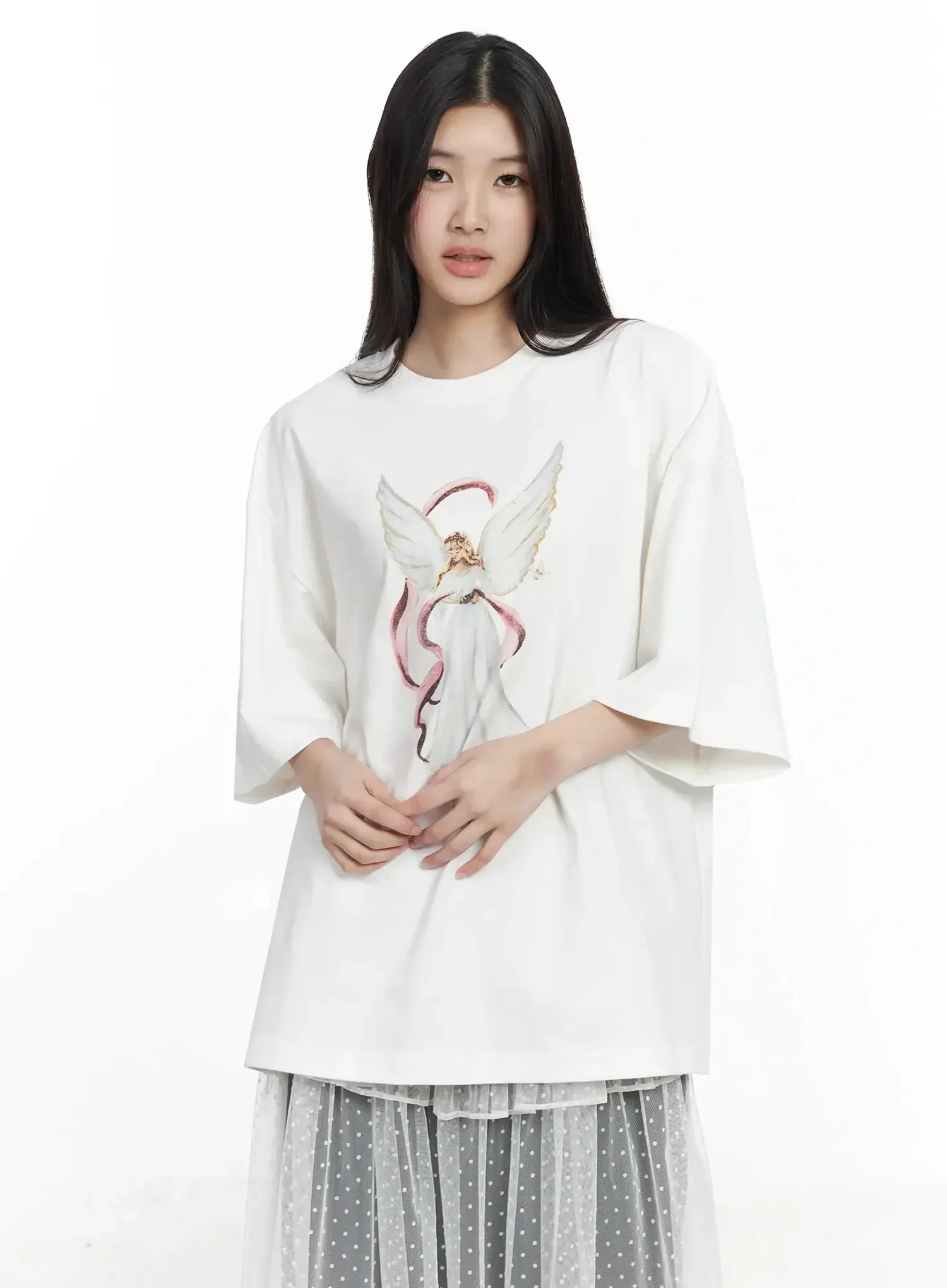 Angel Graphic Oversized T-Shirt IM506 - Image 2