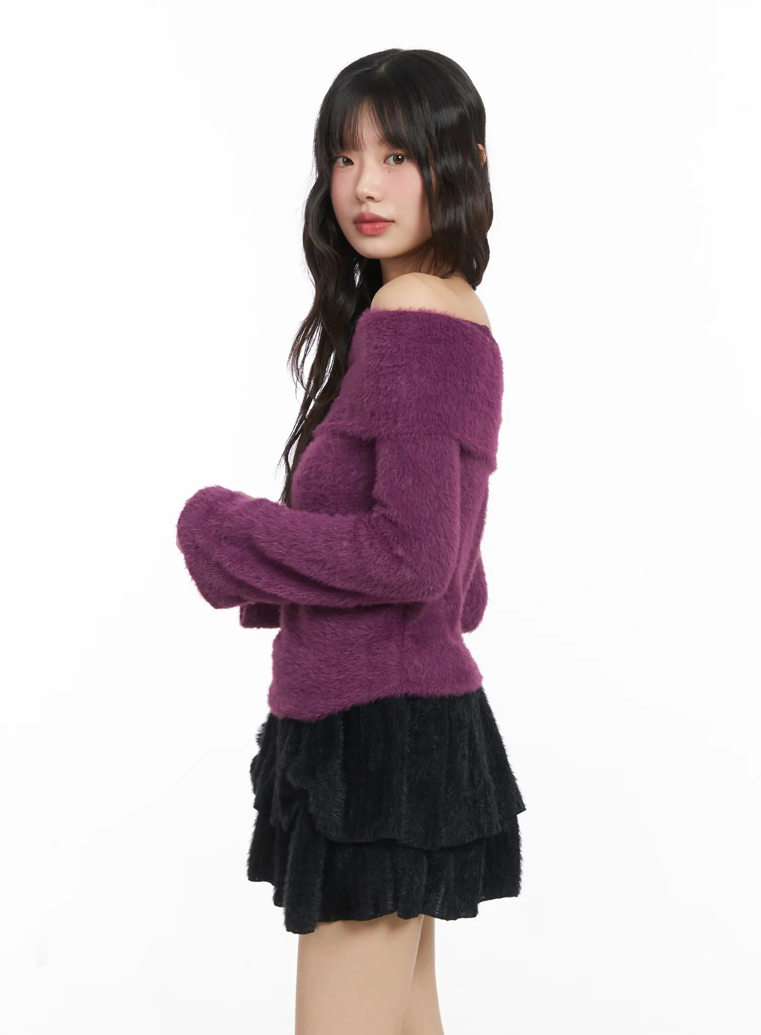 Angora Off-Shoulder Long Sleeve Tee CJ501 - Image 6