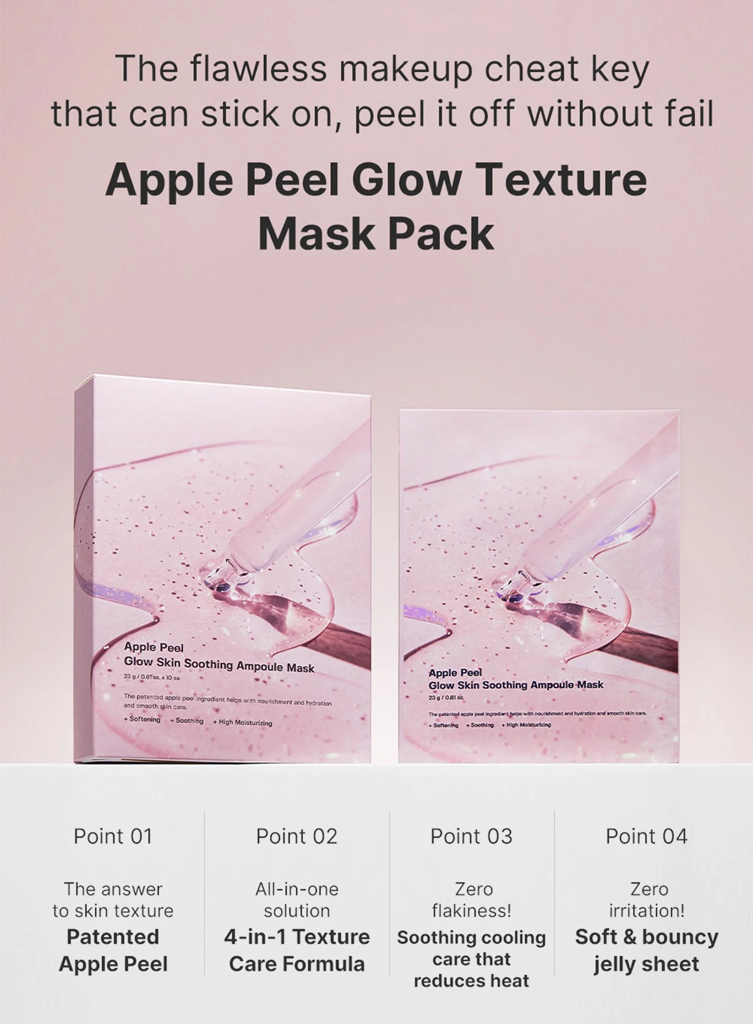 Apple Peel Glow Skin Soothing Ampoule Mask (23ml*10pcs) - Image 3