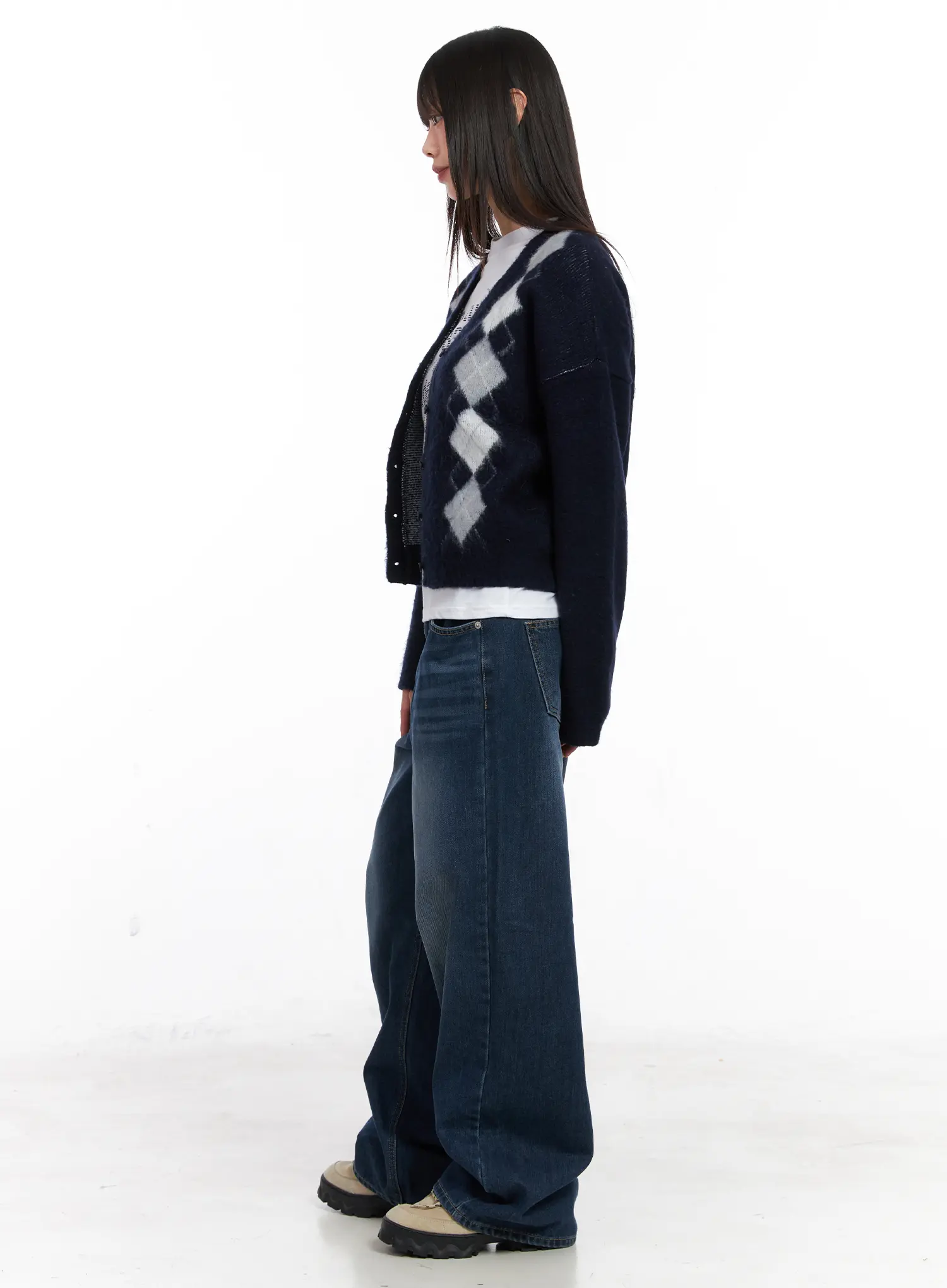 Argyle Brush Cardigan CN521 - Image 3