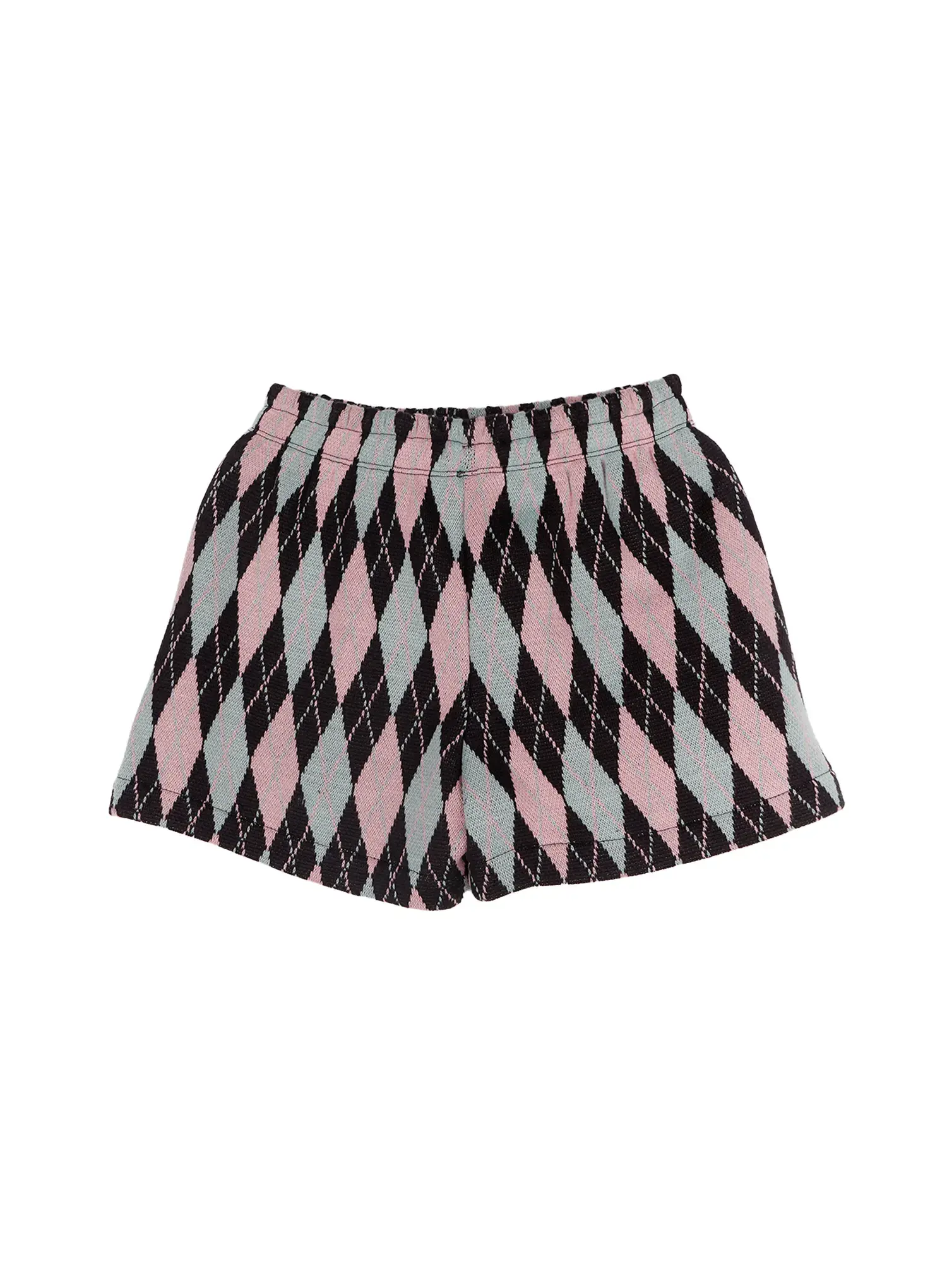Argyle Pattern Knit Shorts CJ520 - Image 8