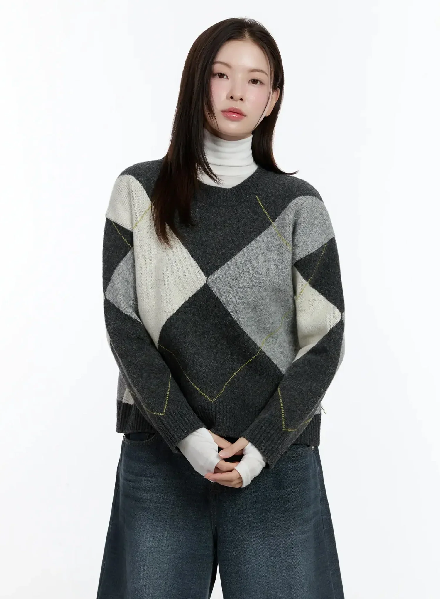 Argyle Pattern Knit Sweater ID526 - Image 6
