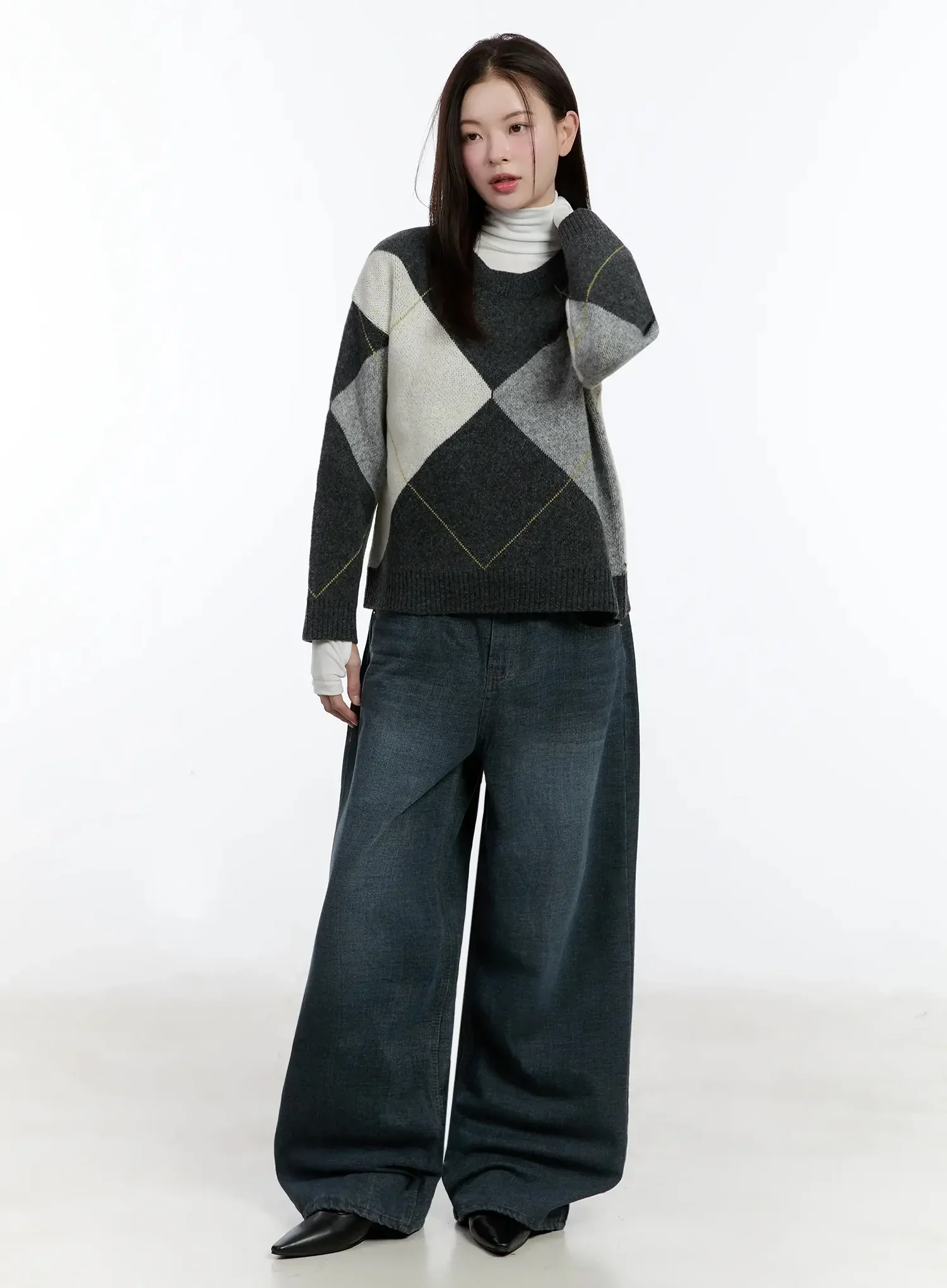 Argyle Pattern Knit Sweater ID526 - Image 8