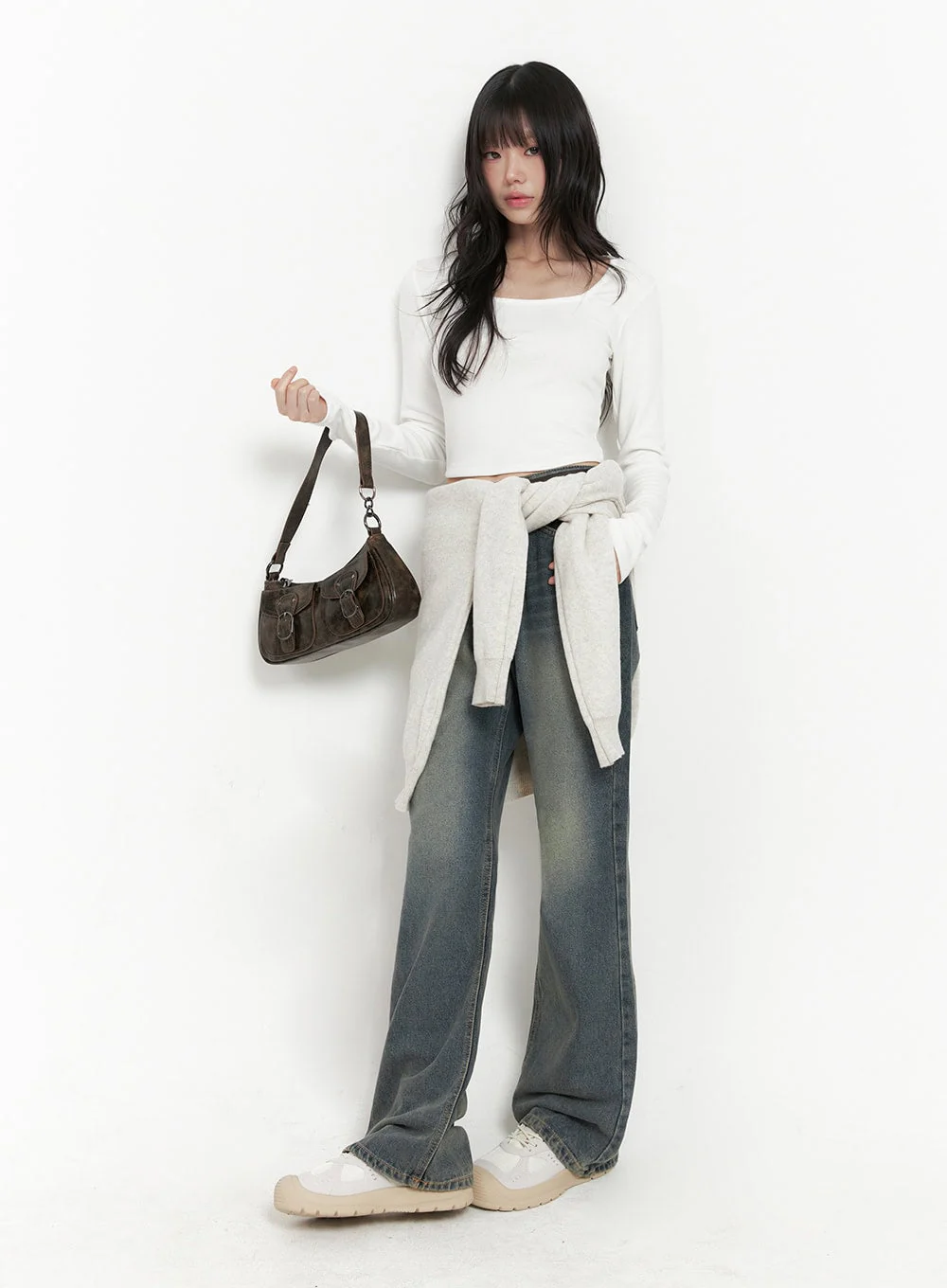 Asher Slimline Washed Bootcut Jeans ID402