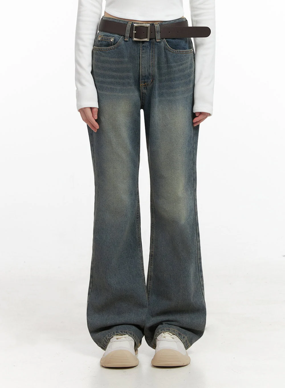 Asher Slimline Washed Bootcut Jeans ID402 - Image 5