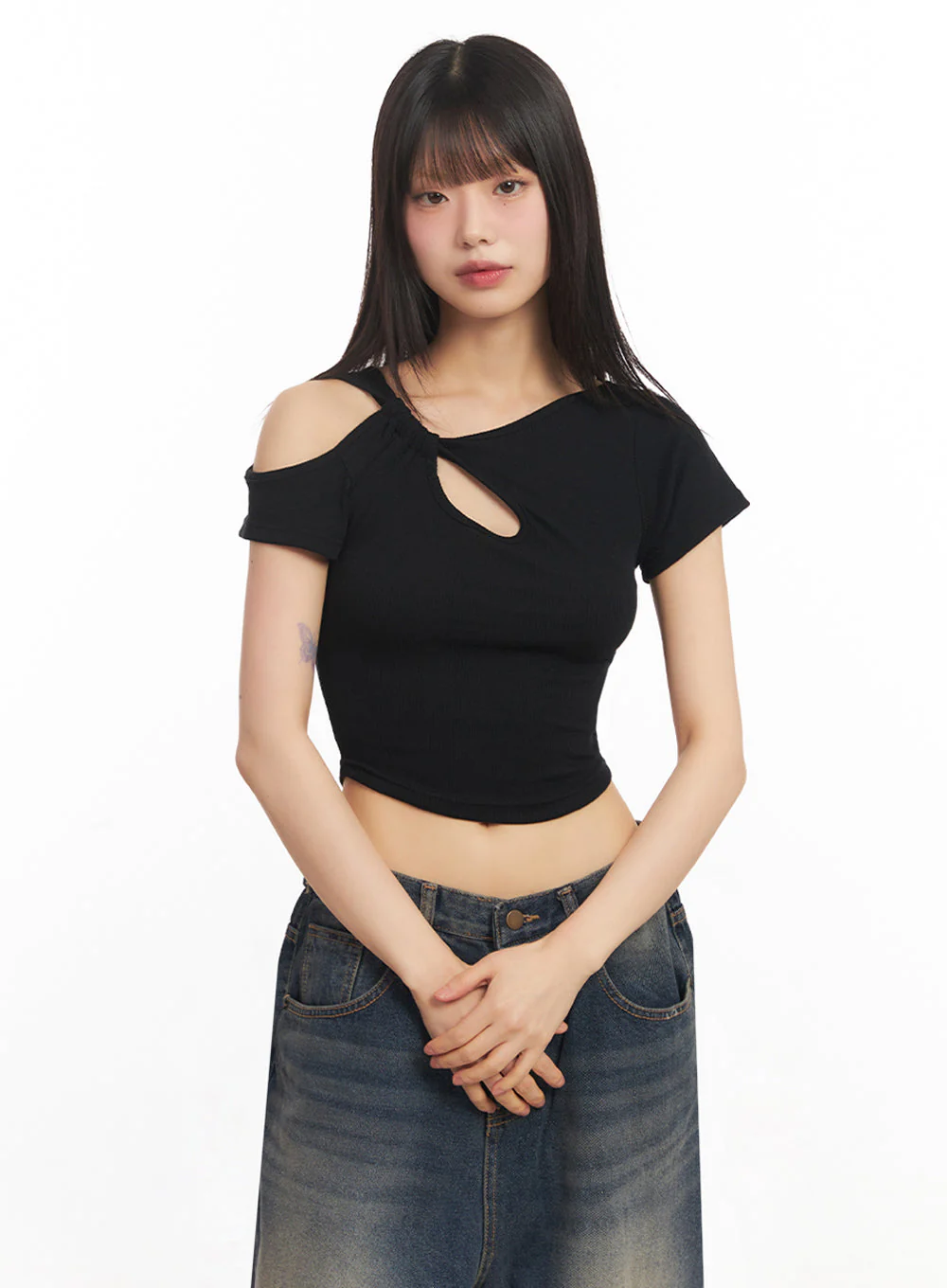 Asymmetric Cut-Out Crop Top IY502 - Image 19