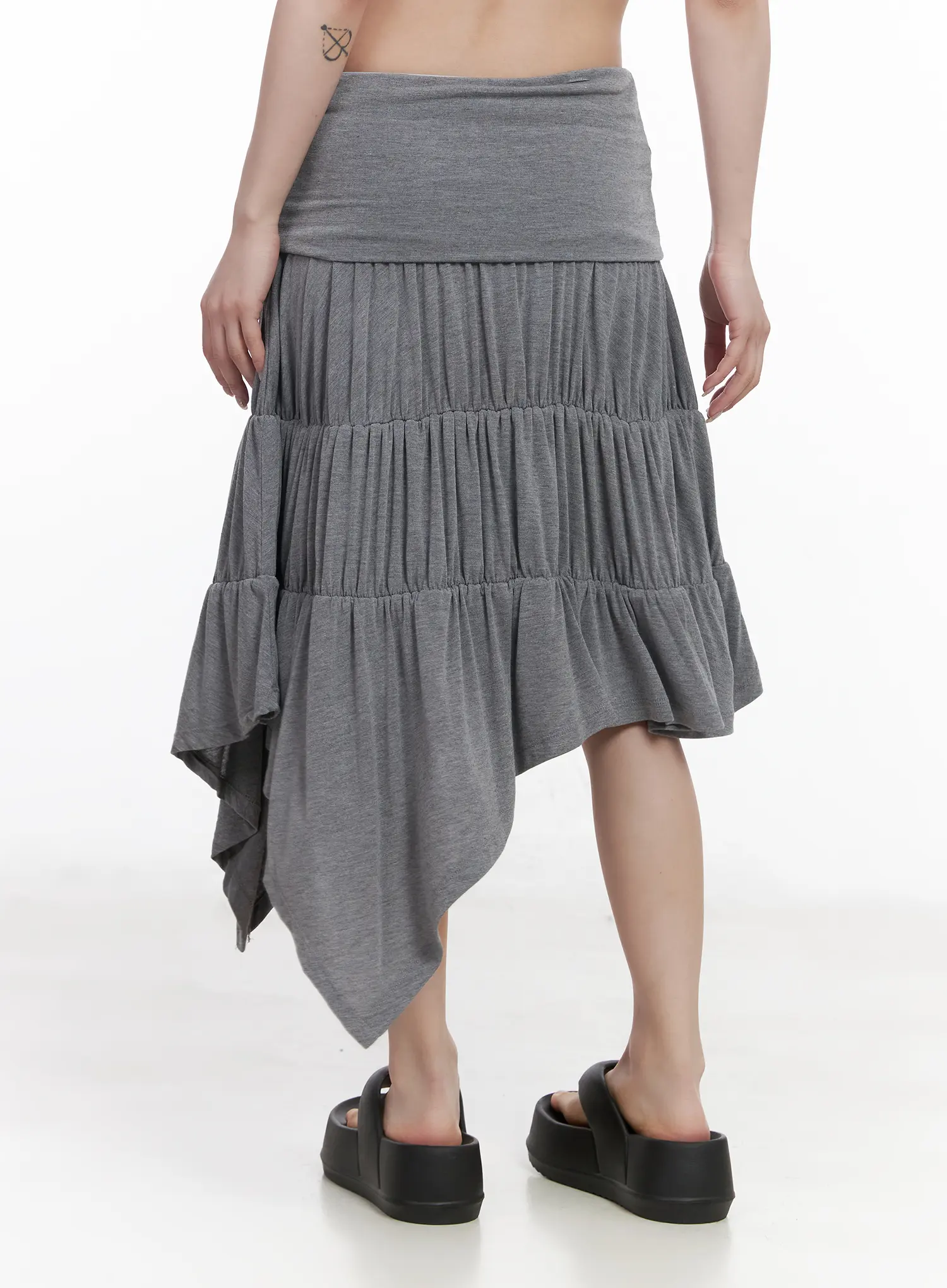 Asymmetric Flare Midi Skirt CF519 - Image 4