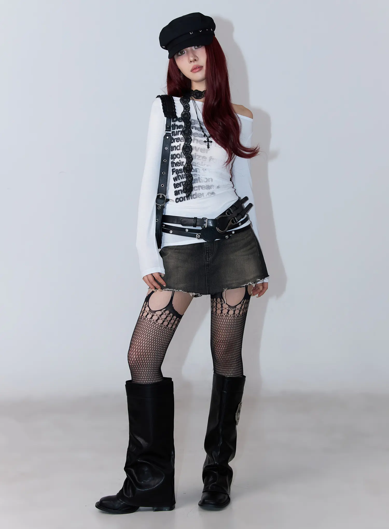Asymmetric Graphic Long Sleeve Top CF527 - Image 3