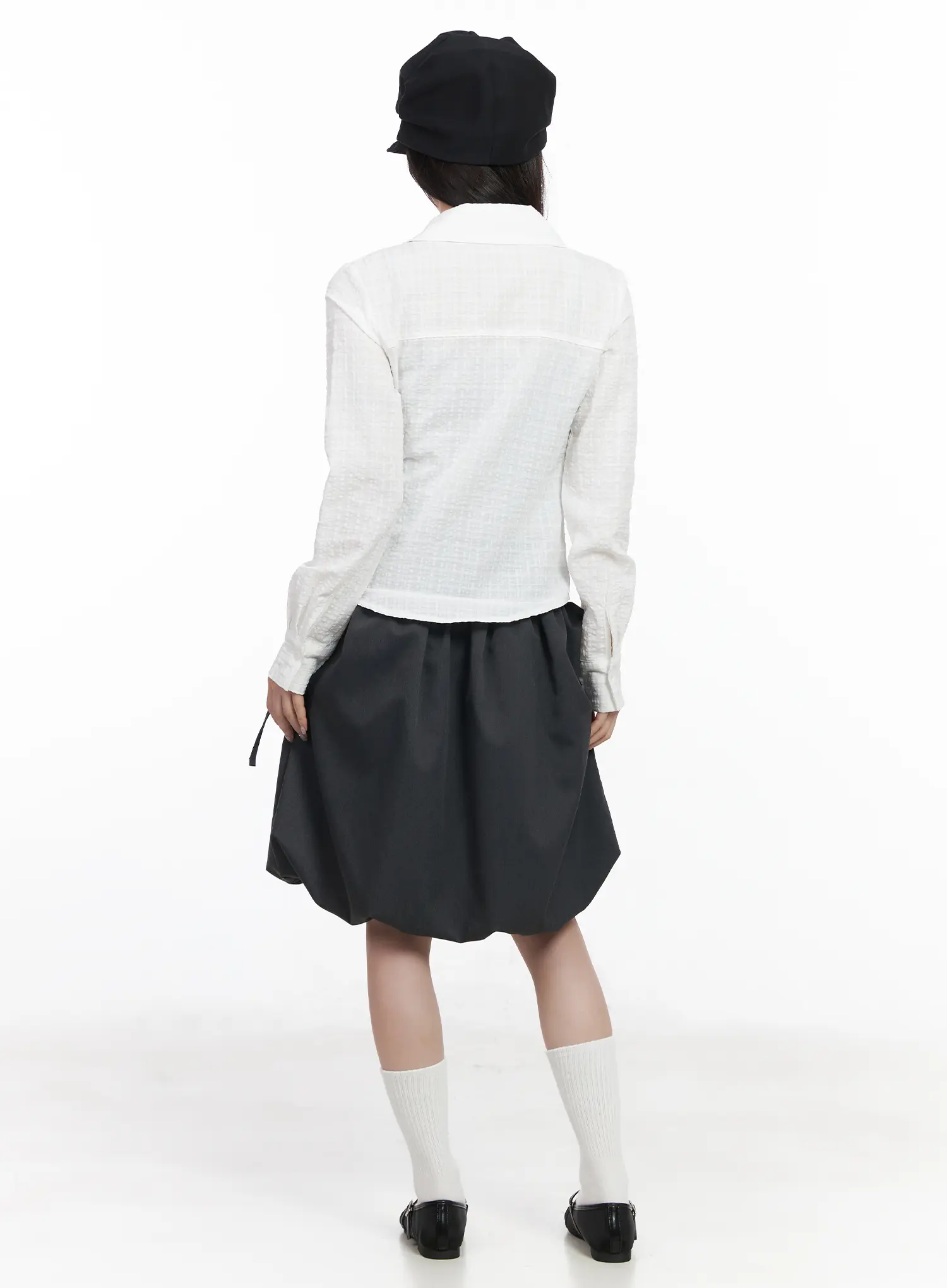 Asymmetric Plaid Long Sleeve Shirt CF523 - Image 5