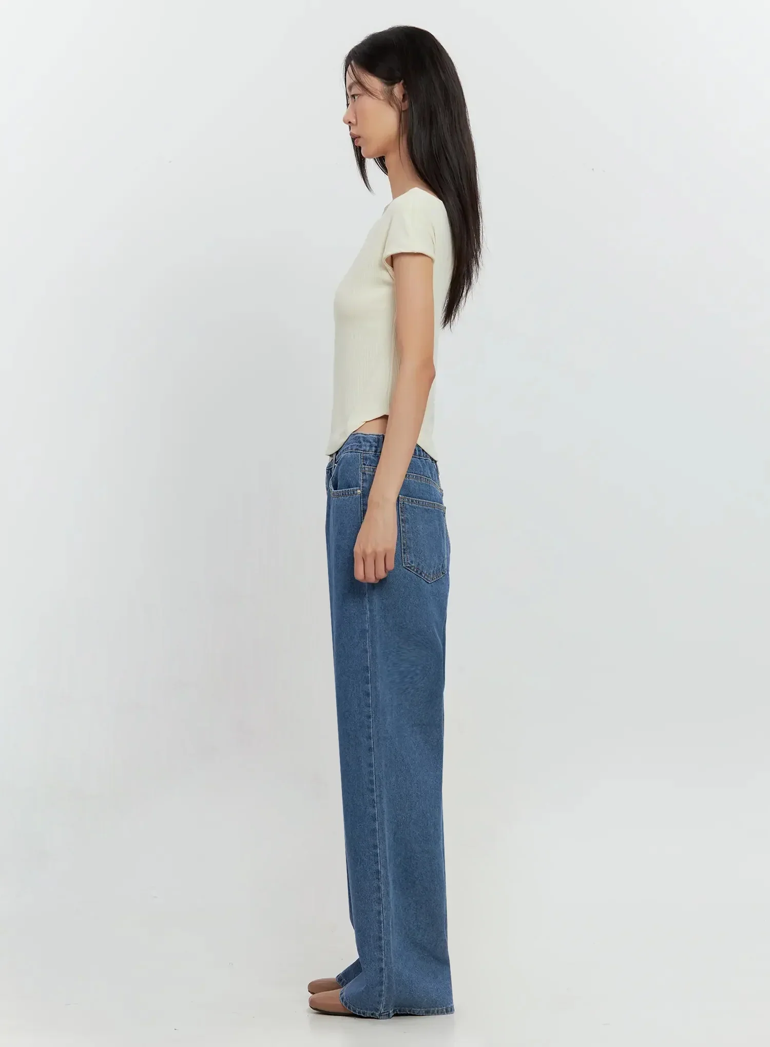 Asymmetric Ribbed Short-Sleeve IL528 - Image 7