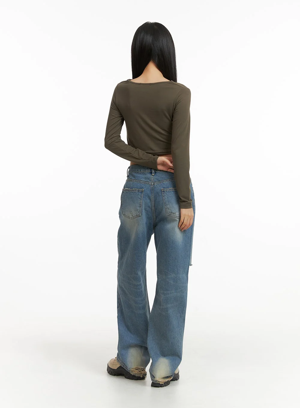 Asymmetrical Draped Crop Top CJ426 - Image 7