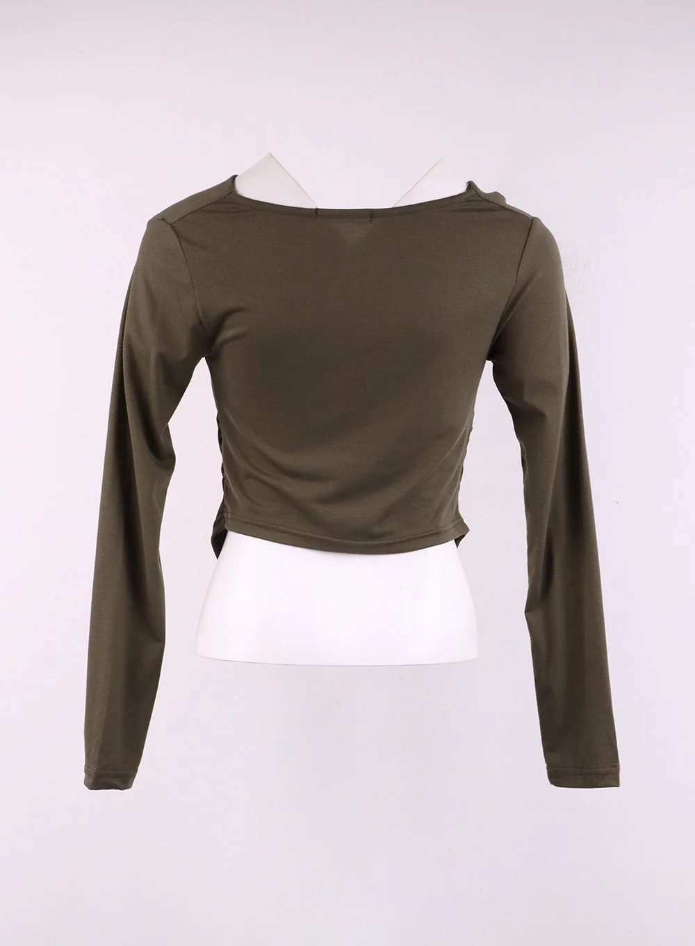 Asymmetrical Draped Crop Top CJ426 - Image 9