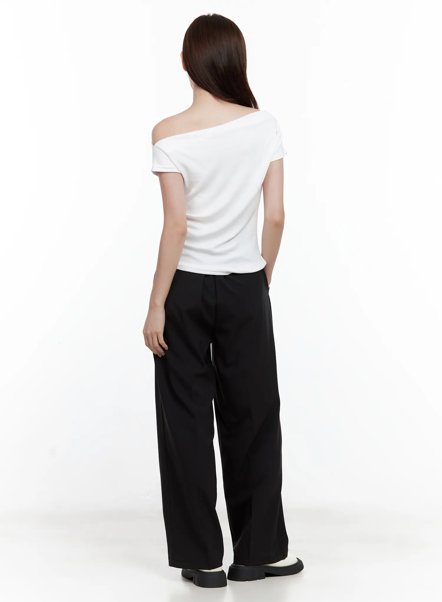 Asymmetrical Off-Shoulder Short-Sleeve Top CL502 - Image 5