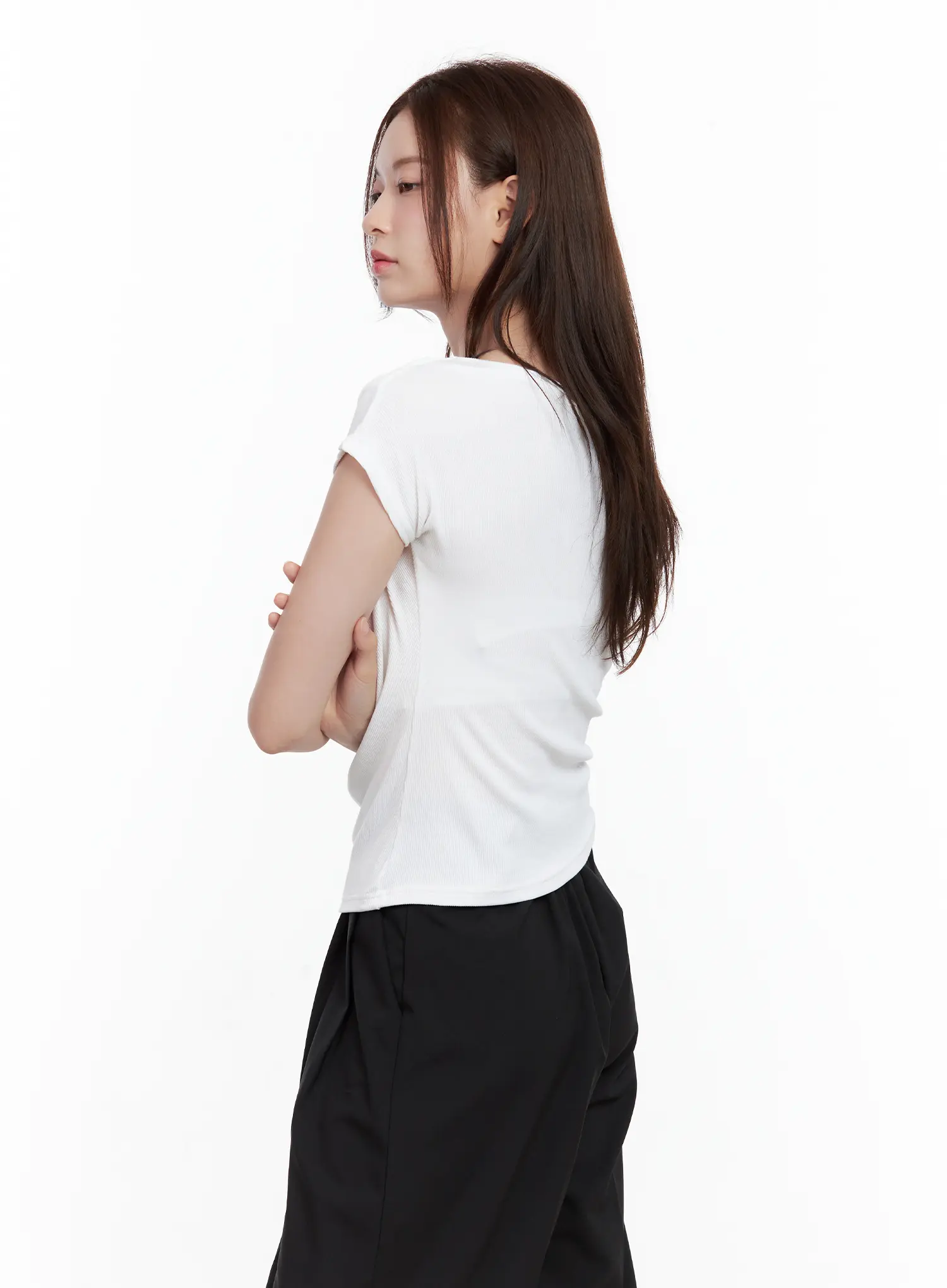 Asymmetrical Off-Shoulder Short-Sleeve Top CL502 - Image 6