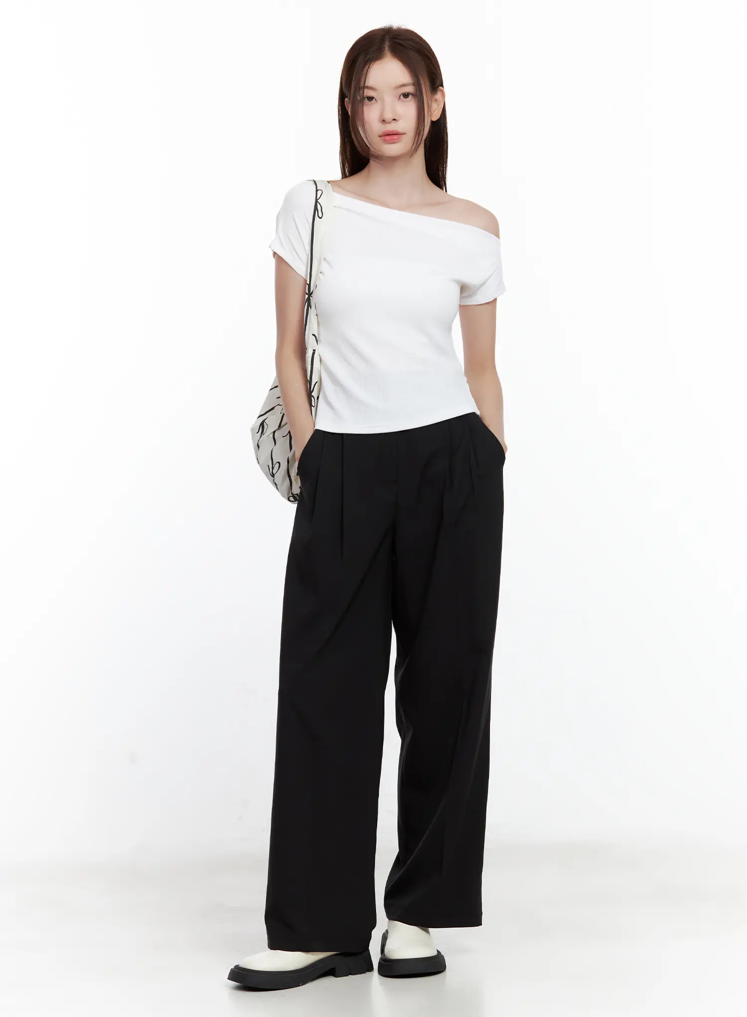 Asymmetrical Off-Shoulder Short-Sleeve Top CL502 - Image 8