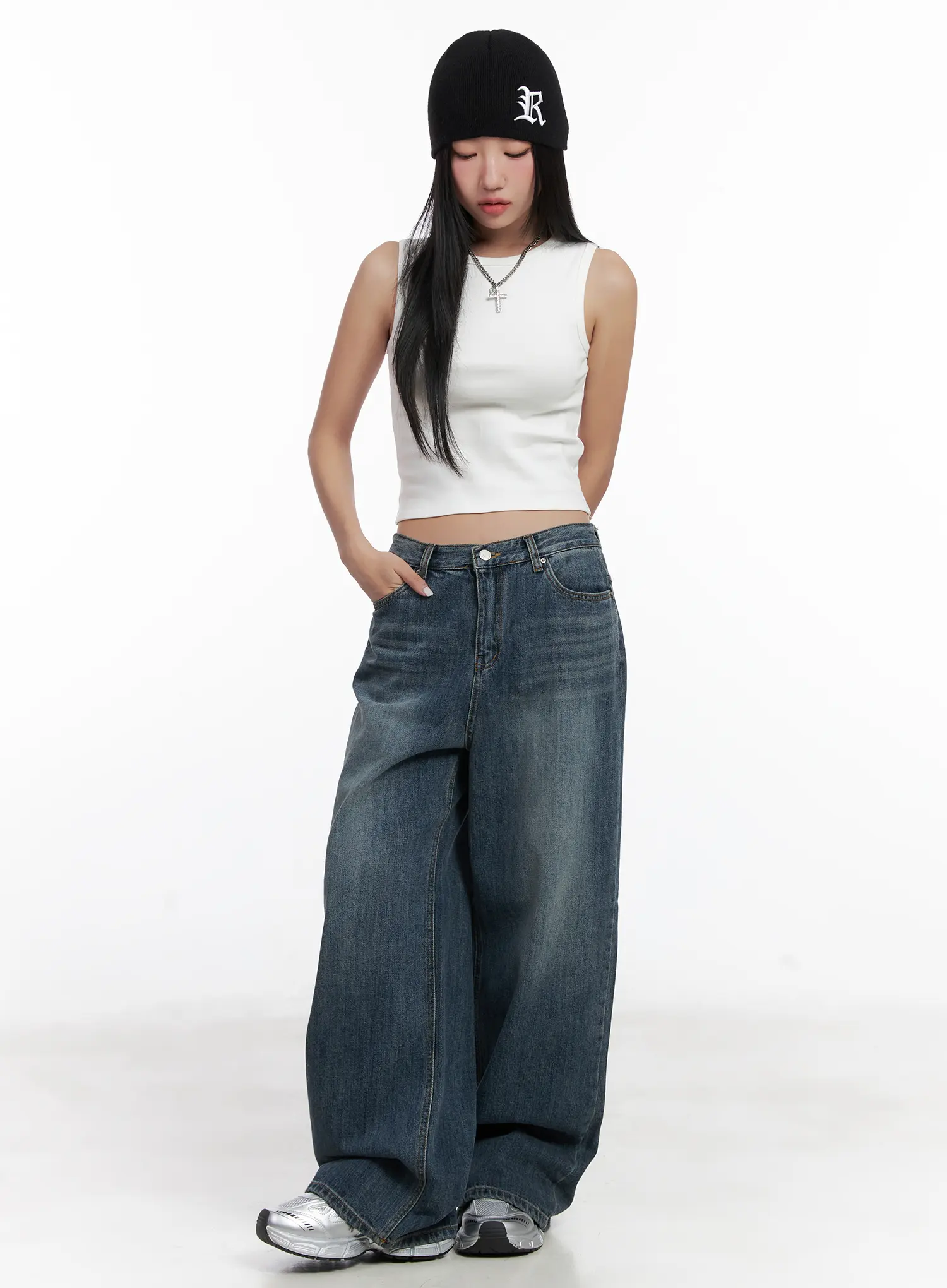 Aya Washed Baggy Jeans CN528
