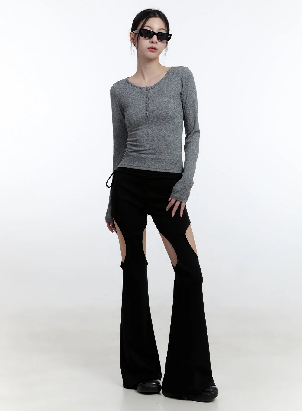 Back Cut-Out Slim-Fit Long Sleeve Top CJ521 - Image 4