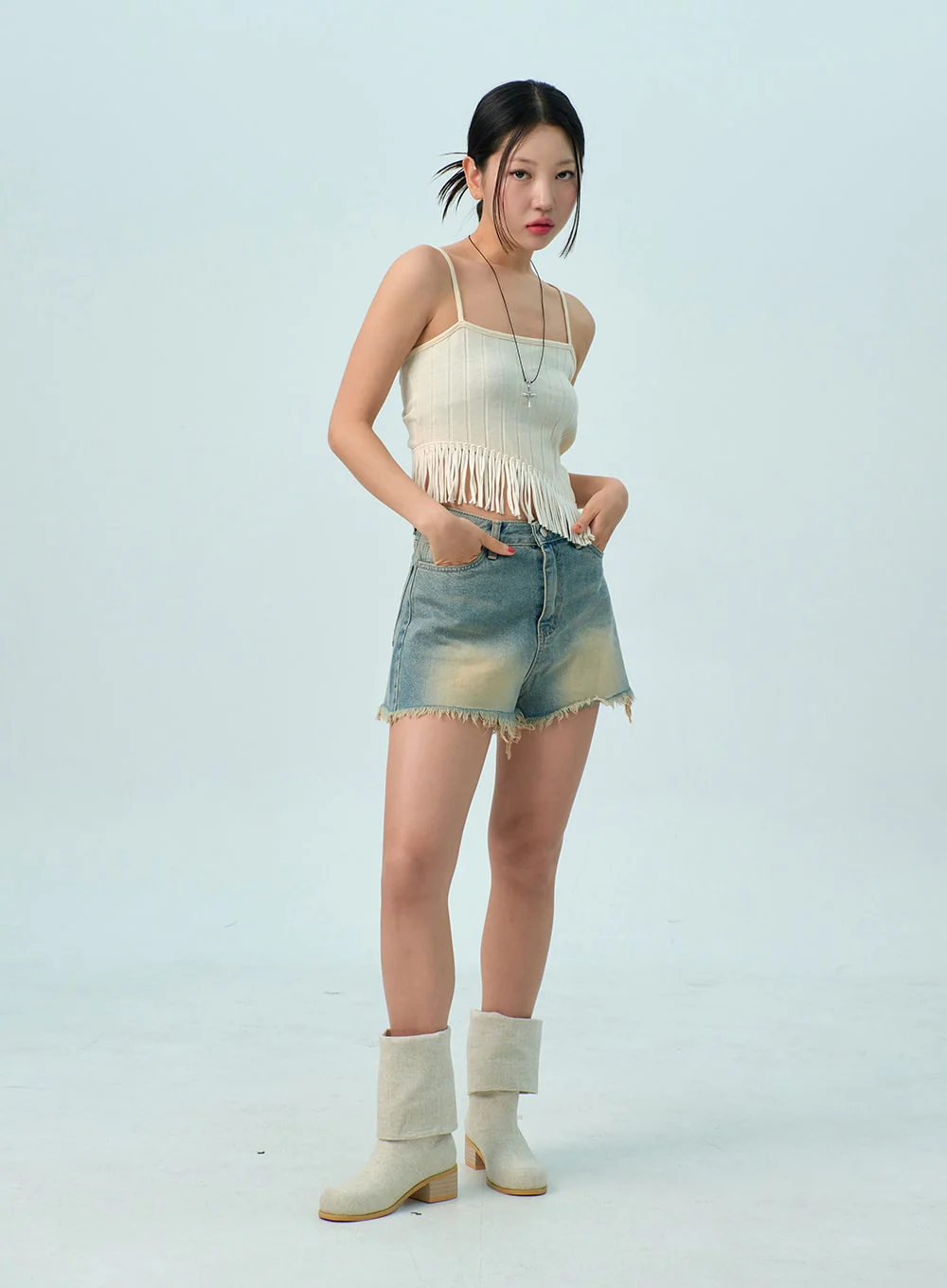 Back Tie Fringe Top BU308 - Image 6