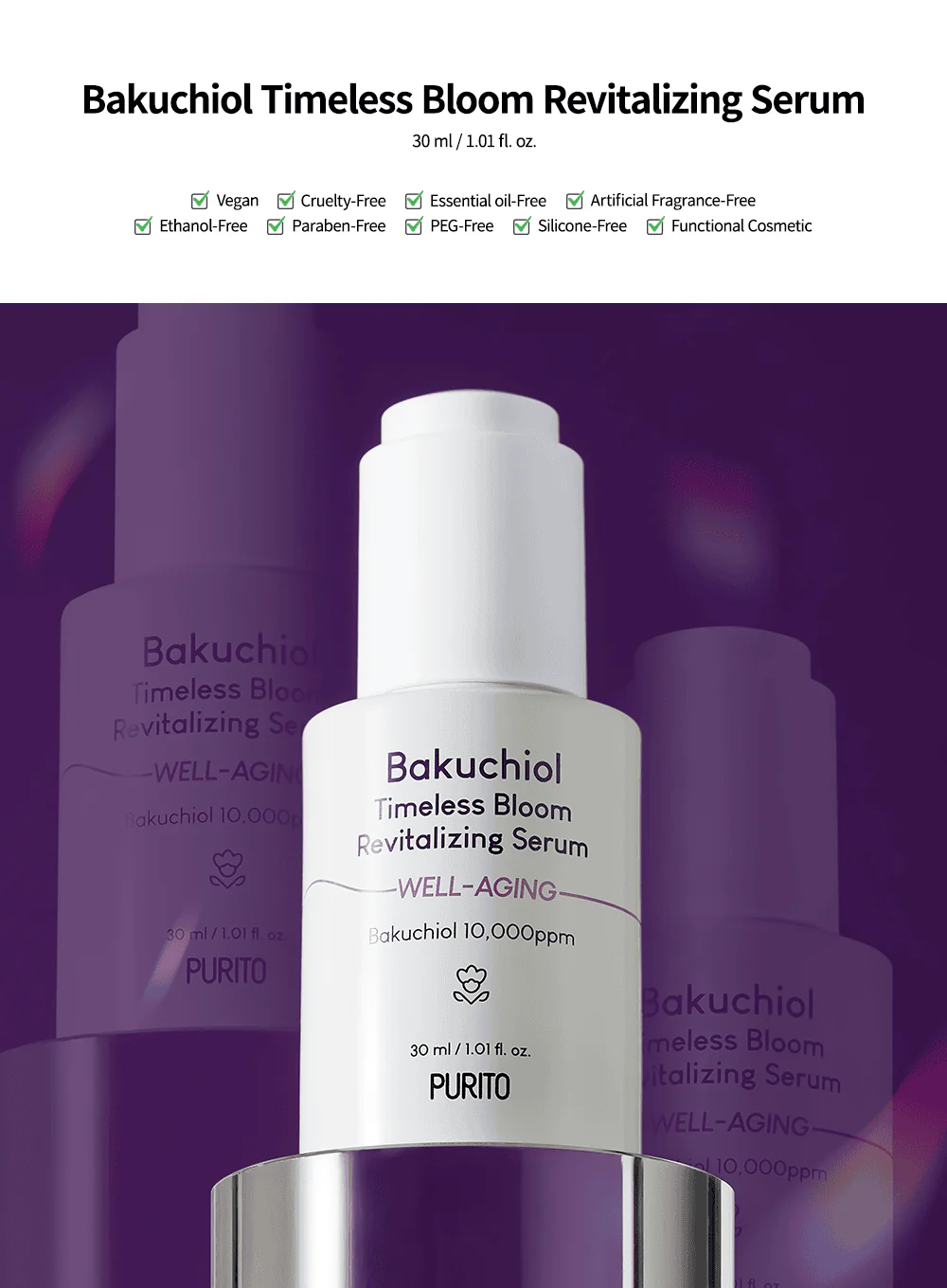 Bakuchiol Timeless Bloom Revitalizing Serum (30ml) - Image 2