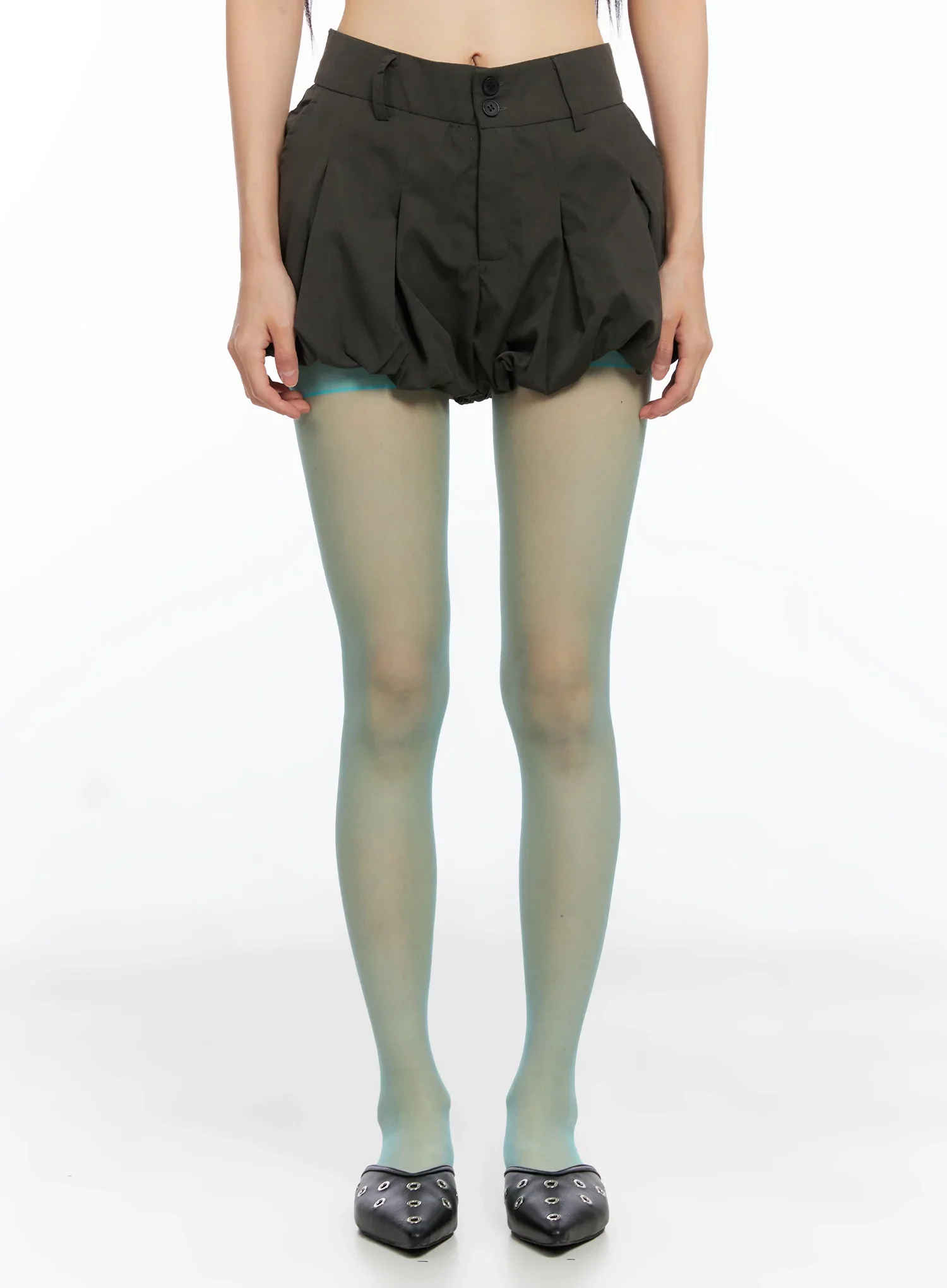 Balloon Pleated Skirt Shorts IO516 - Image 2