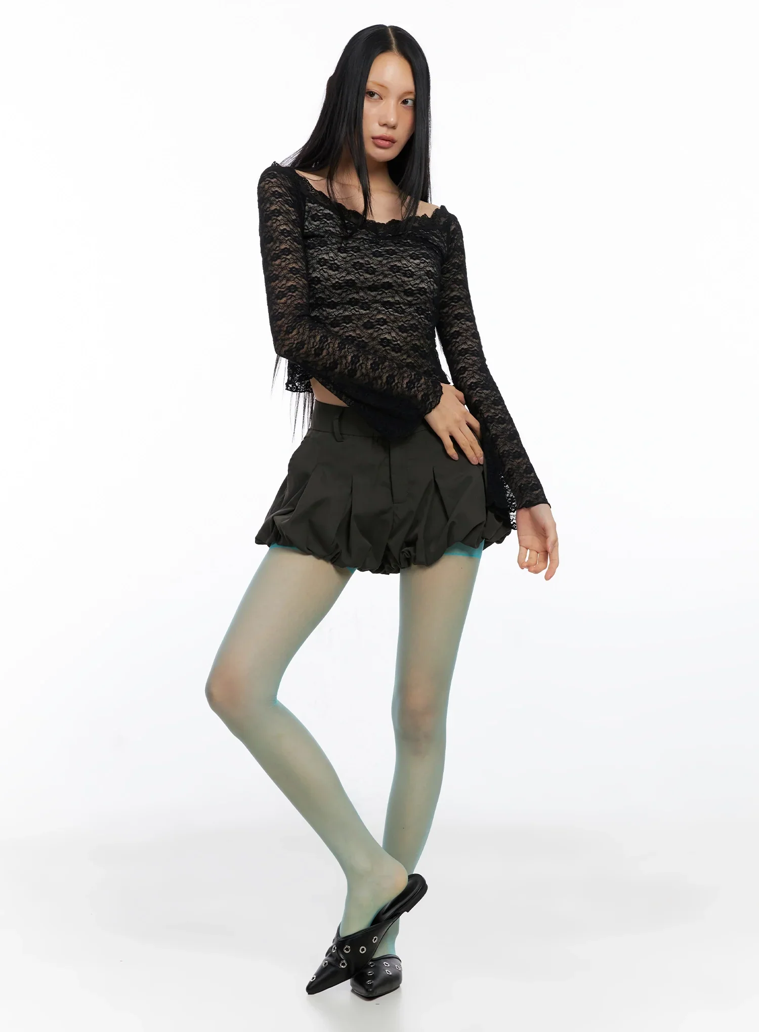 Balloon Pleated Skirt Shorts IO516 - Image 3