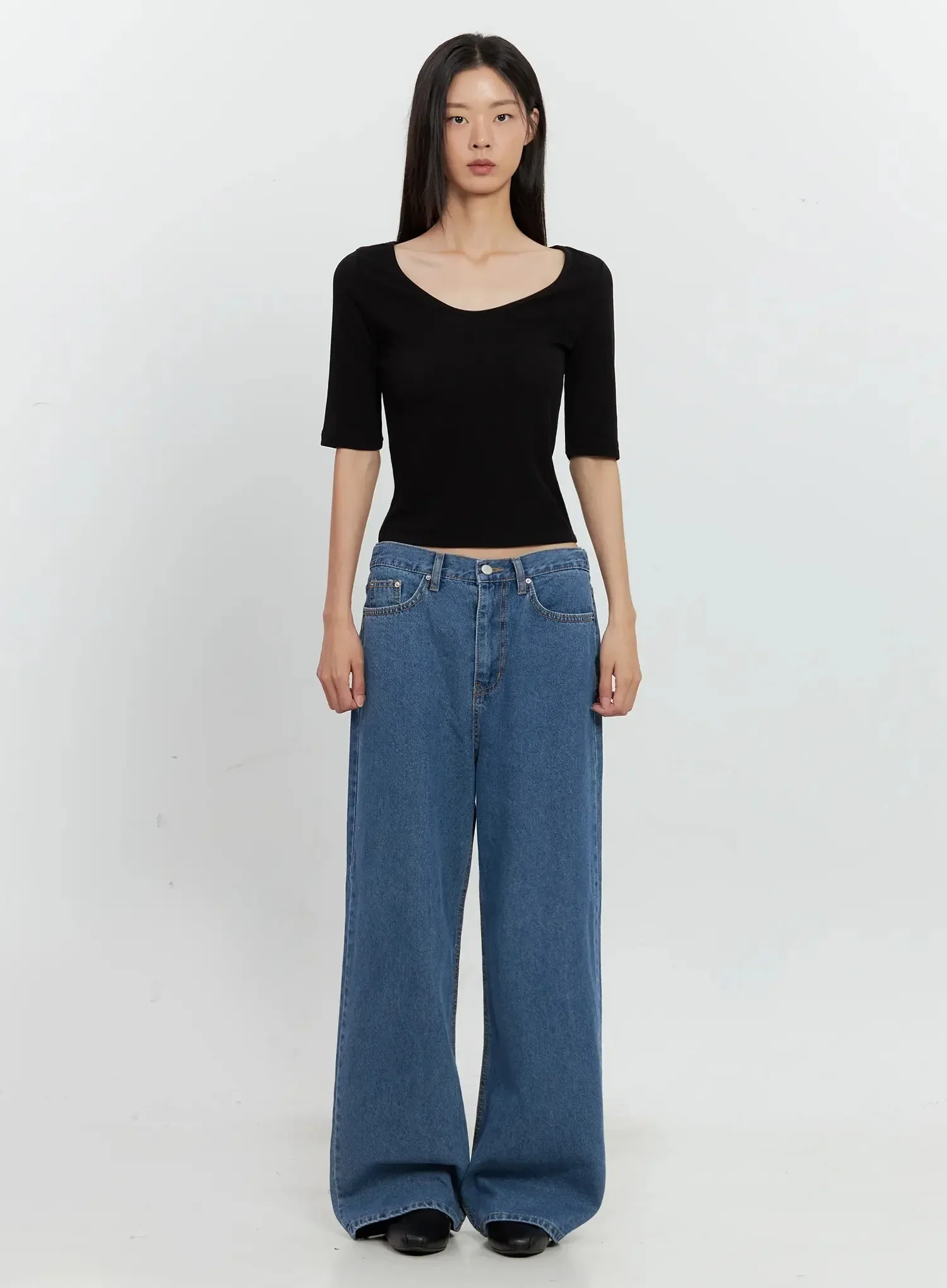 Basic 3/4-Sleeve Top IL528 - Image 5