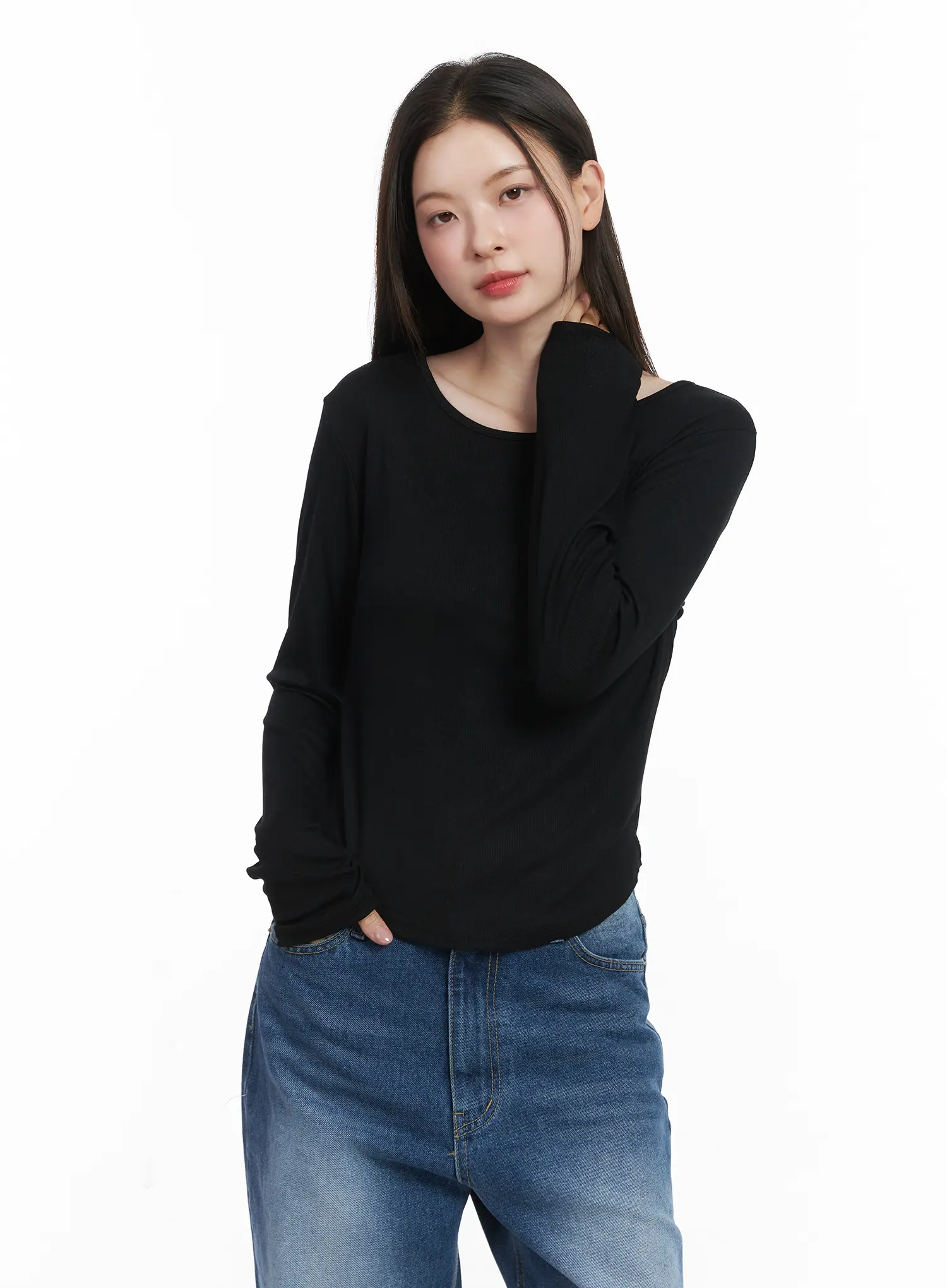 Basic Boat Neck Long Sleeve Top CJ506 - Image 10