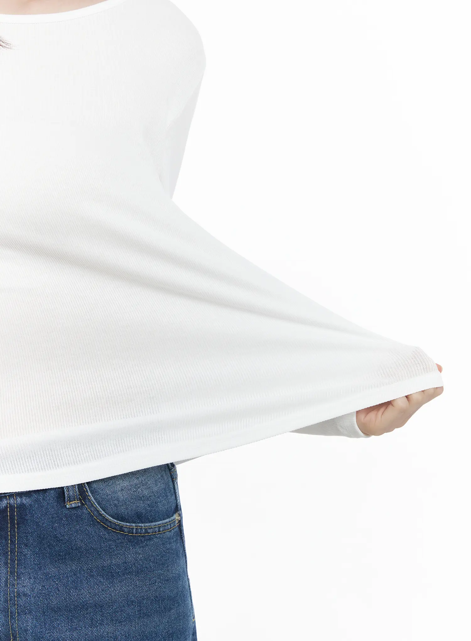 Basic Boat Neck Long Sleeve Top CJ506 - Image 7