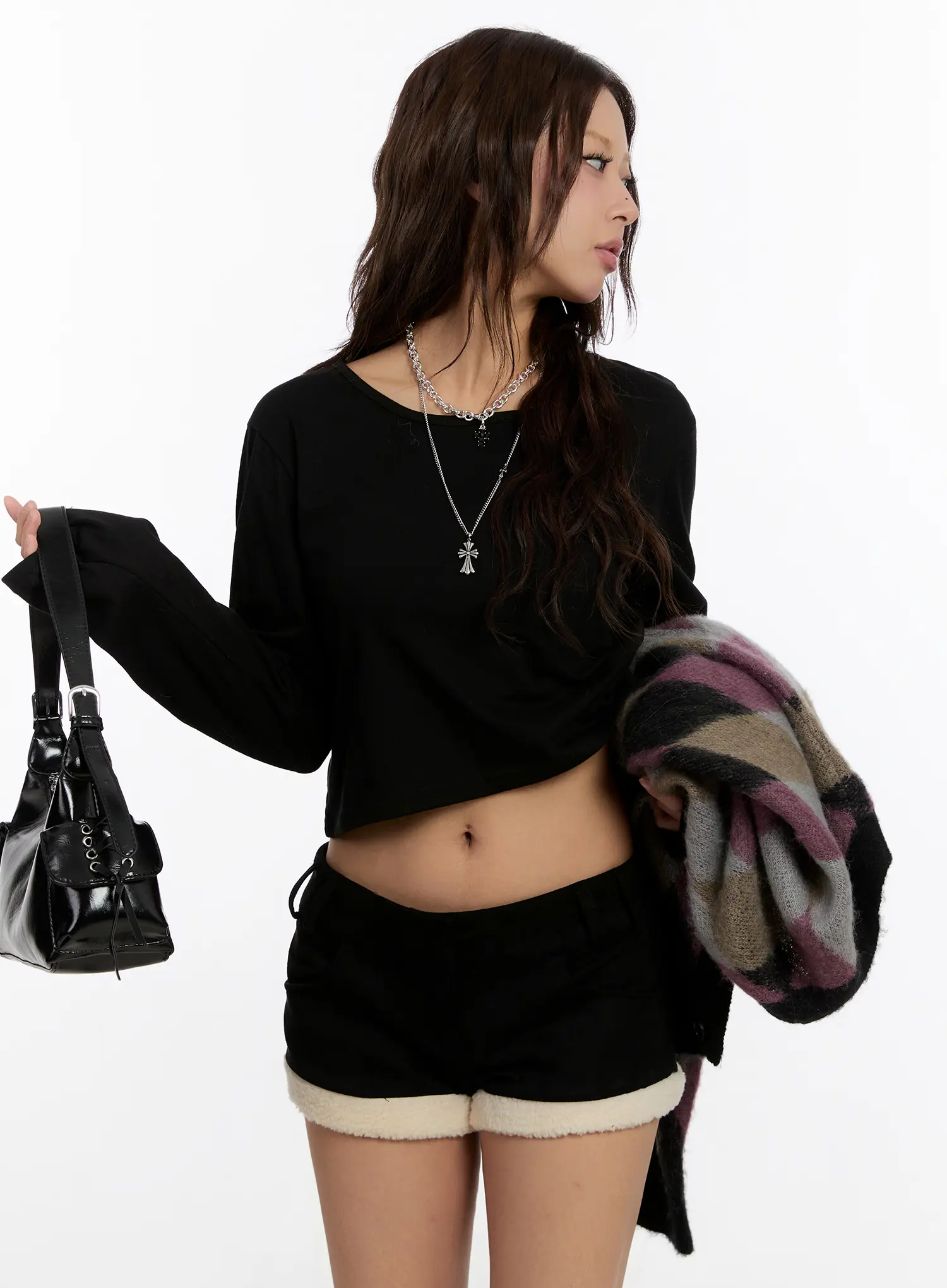 Basic Cropped Long Sleeve Top CN527