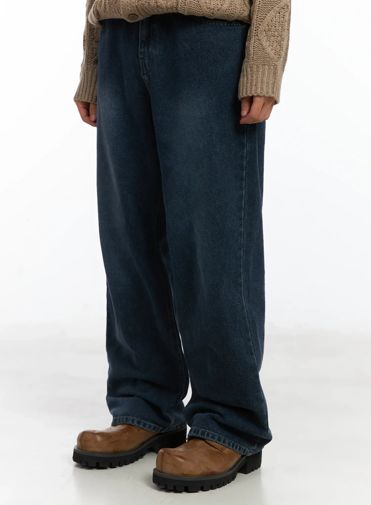 Basic Dark Washed Straight Jeans ID515 - Image 4