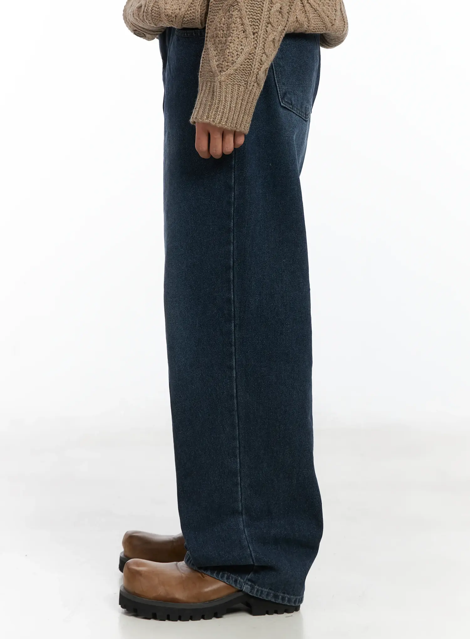 Basic Dark Washed Straight Jeans ID515 - Image 5