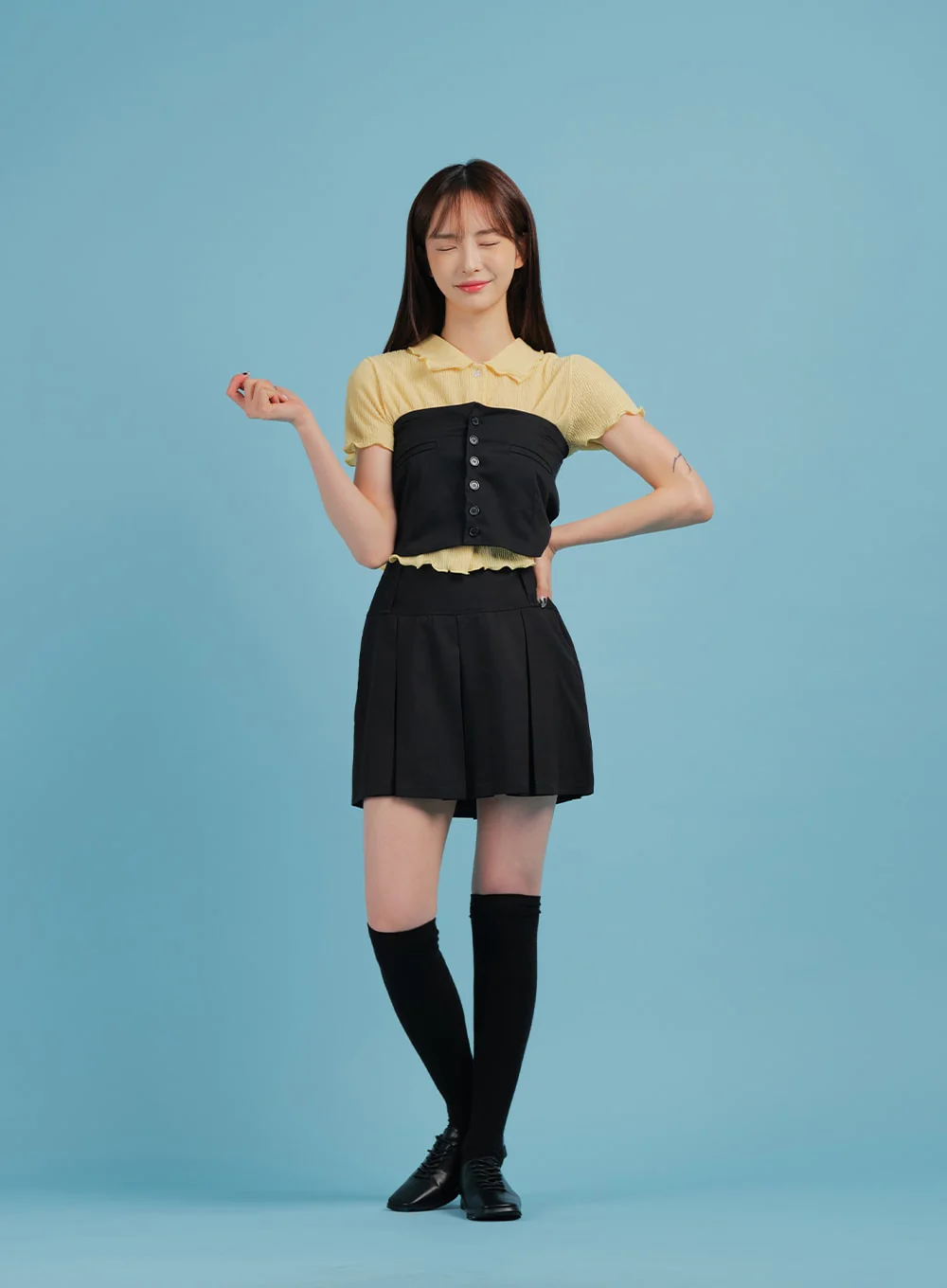 Basic Formal Pleated Mini Skirt BA27 - Image 2