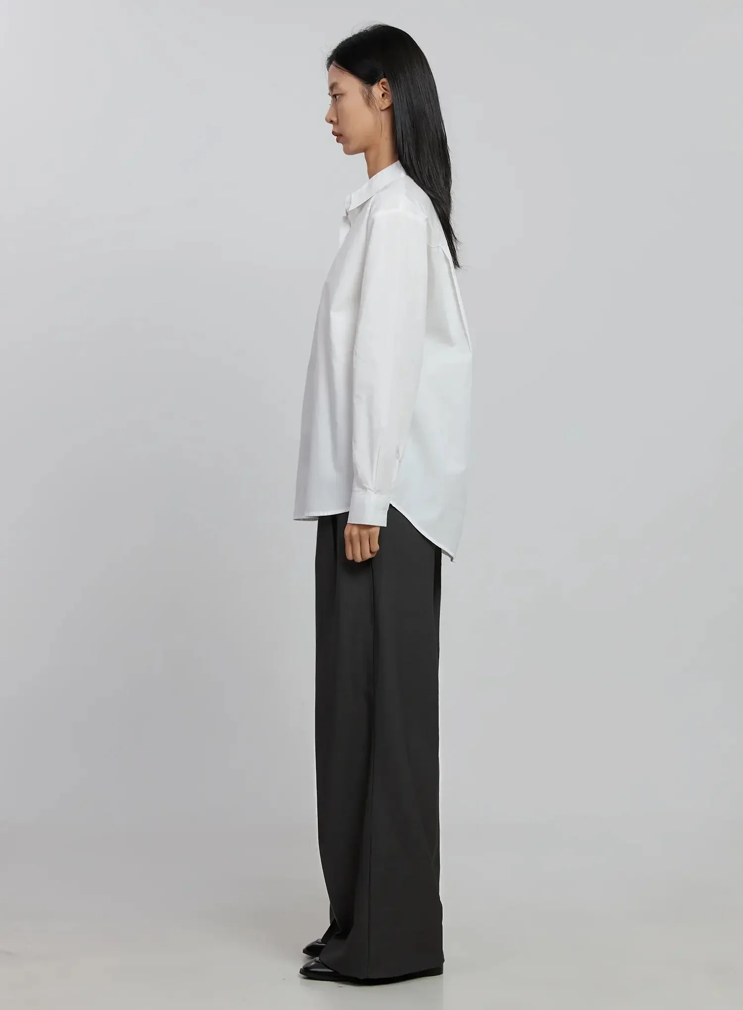 Basic Long Sleeve Button-Up Shirt ID516 - Image 7