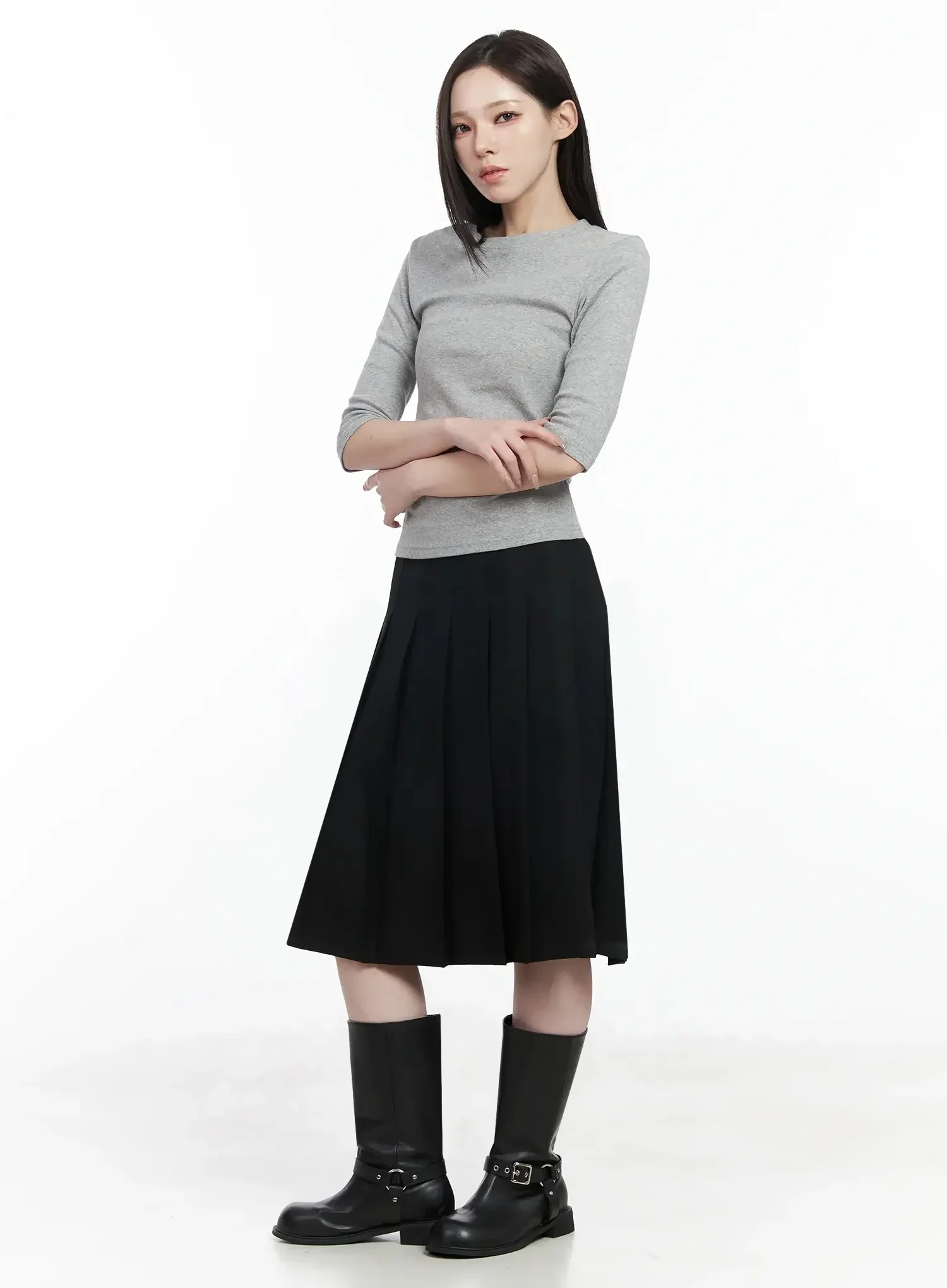 Basic Mid-Length Long Sleeve Top IF502 - Image 6