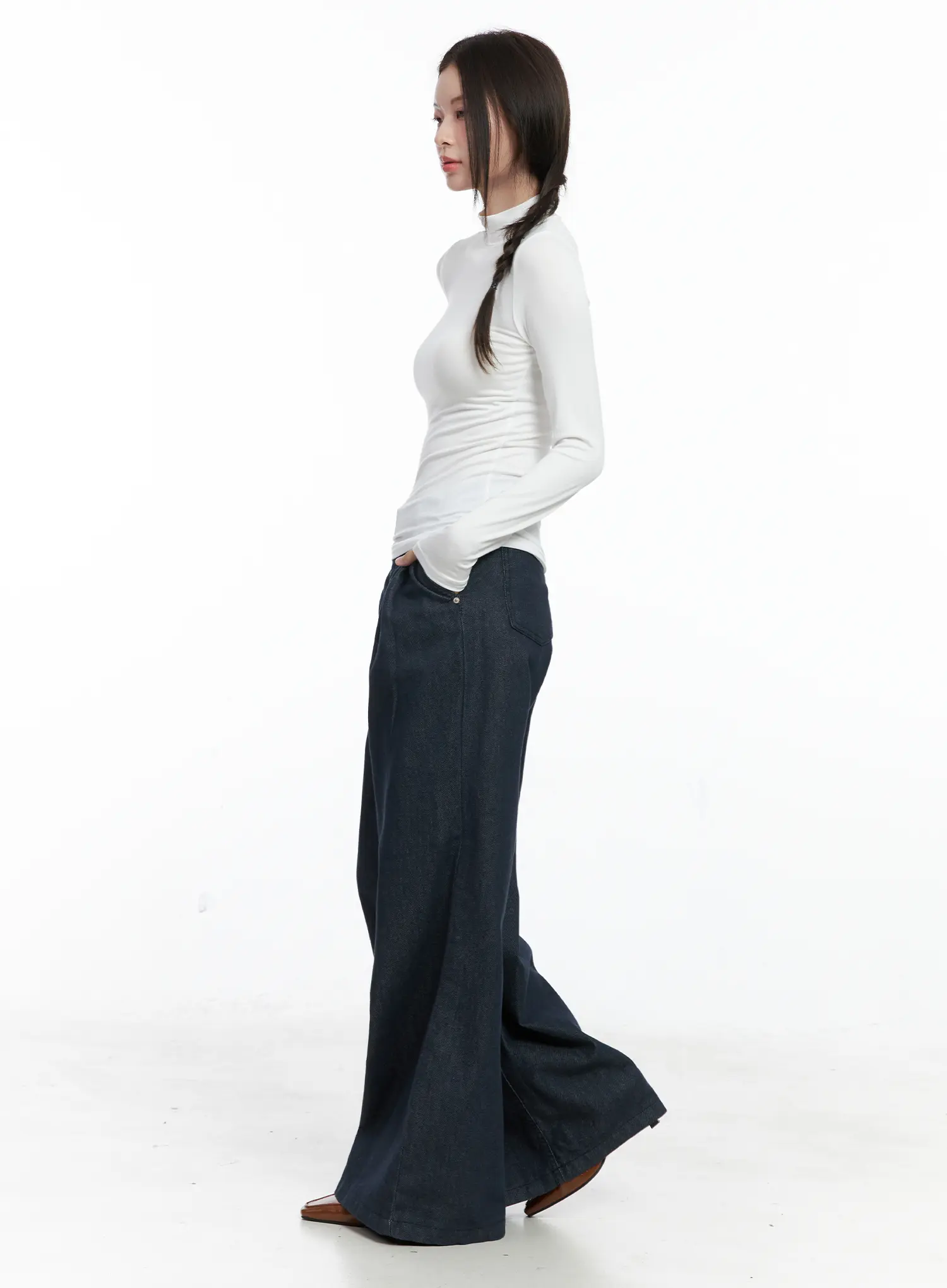 Basic Mock Neck Long Sleeve Top CO503 - Image 4