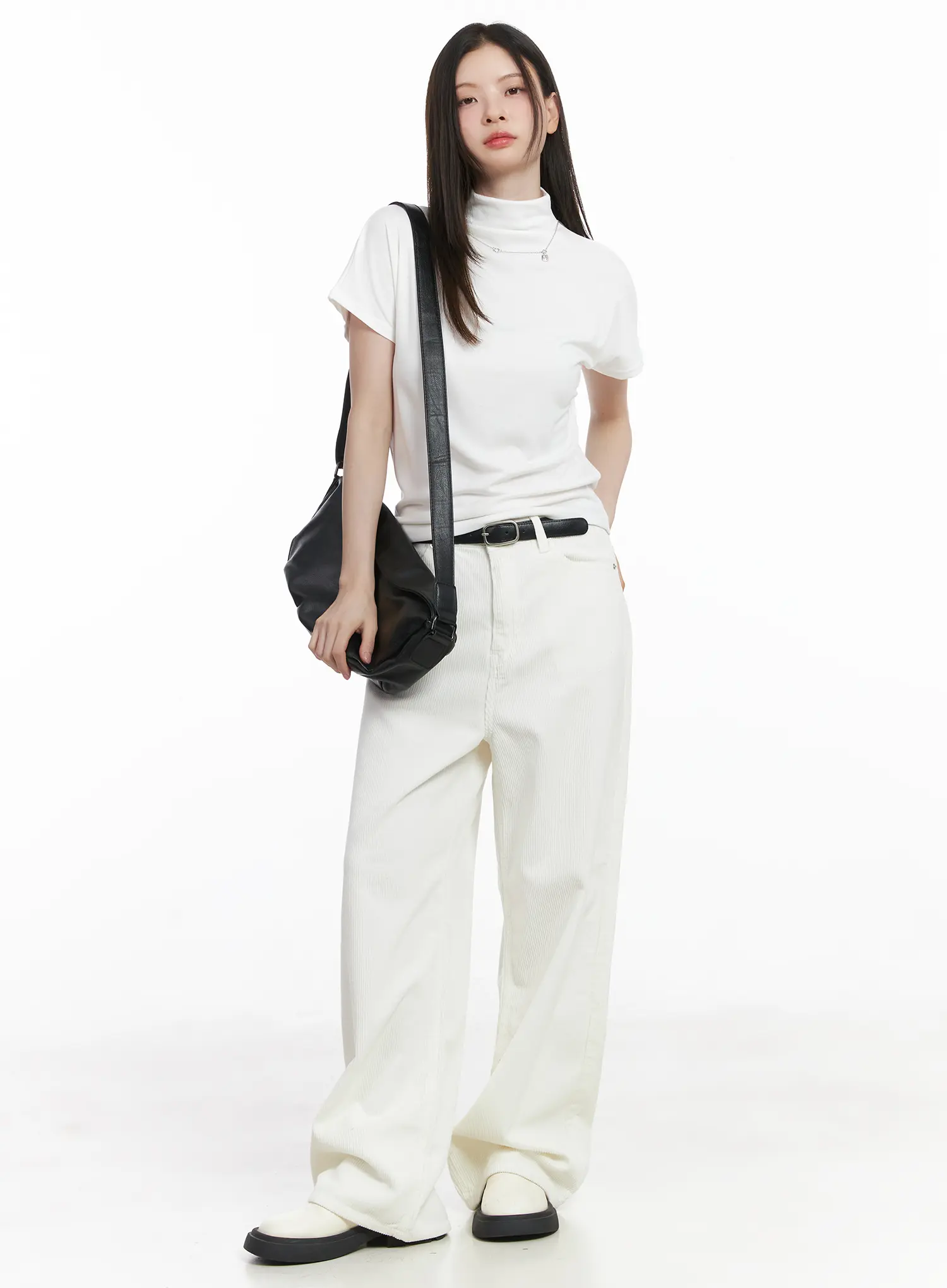 Basic Mock Neck Short Sleeve Top CJ507