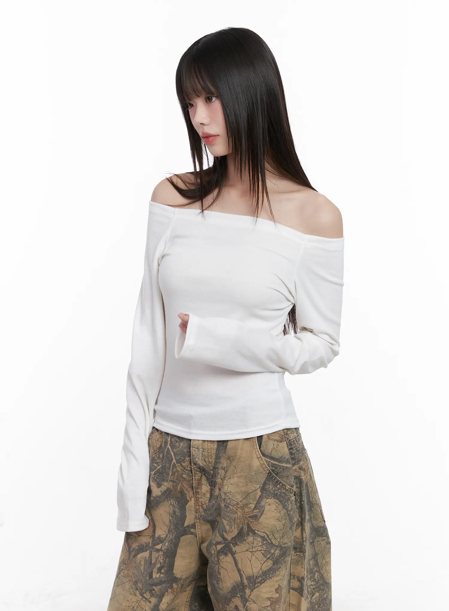 Basic Off-Shoulder Long Sleeve CN510 - Image 9